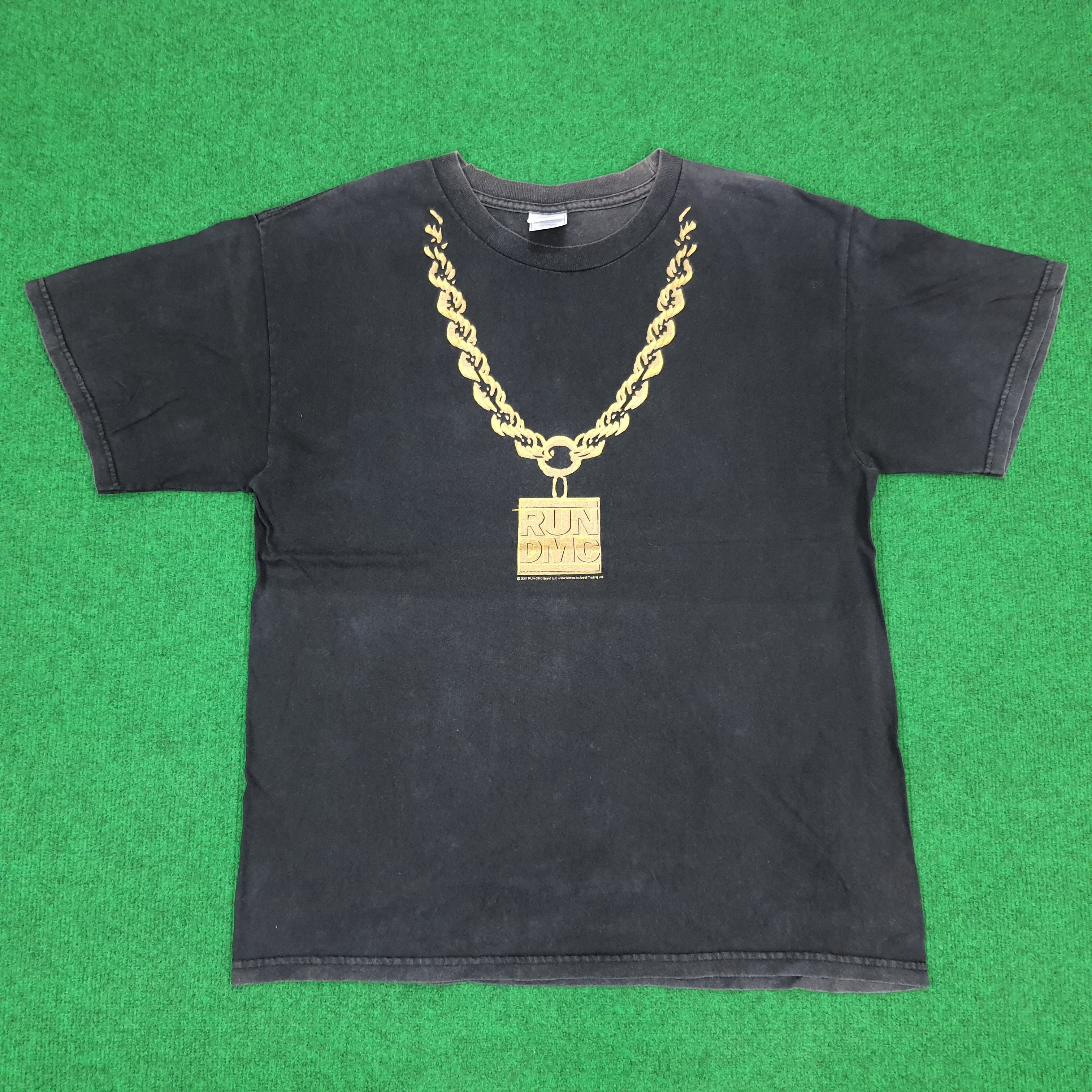 RUN DMC × Rap Tees × Vintage Vintage RUN DMC Gold Chain 2007 T 