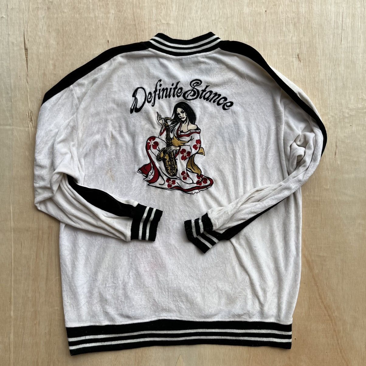 DEFECTIVE STRUCT TRACK TOP VELVET SUKAJAN EMBROIDERED JACKET