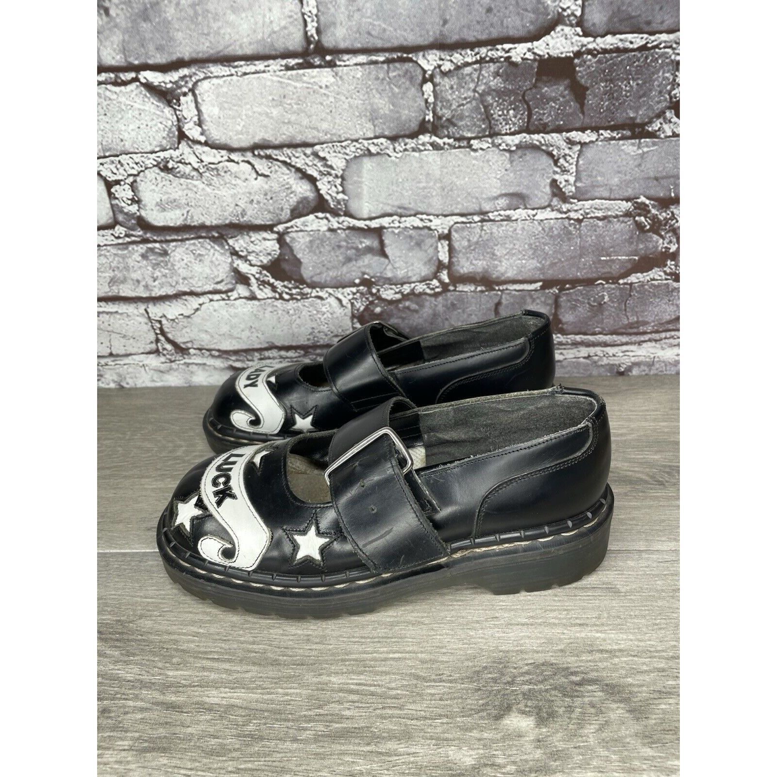 Other VTG TUK LADY LUCK Black Leather MaryJane Strap England Shoes Size US 5.5 / IT 35.5 - 14 Thumbnail