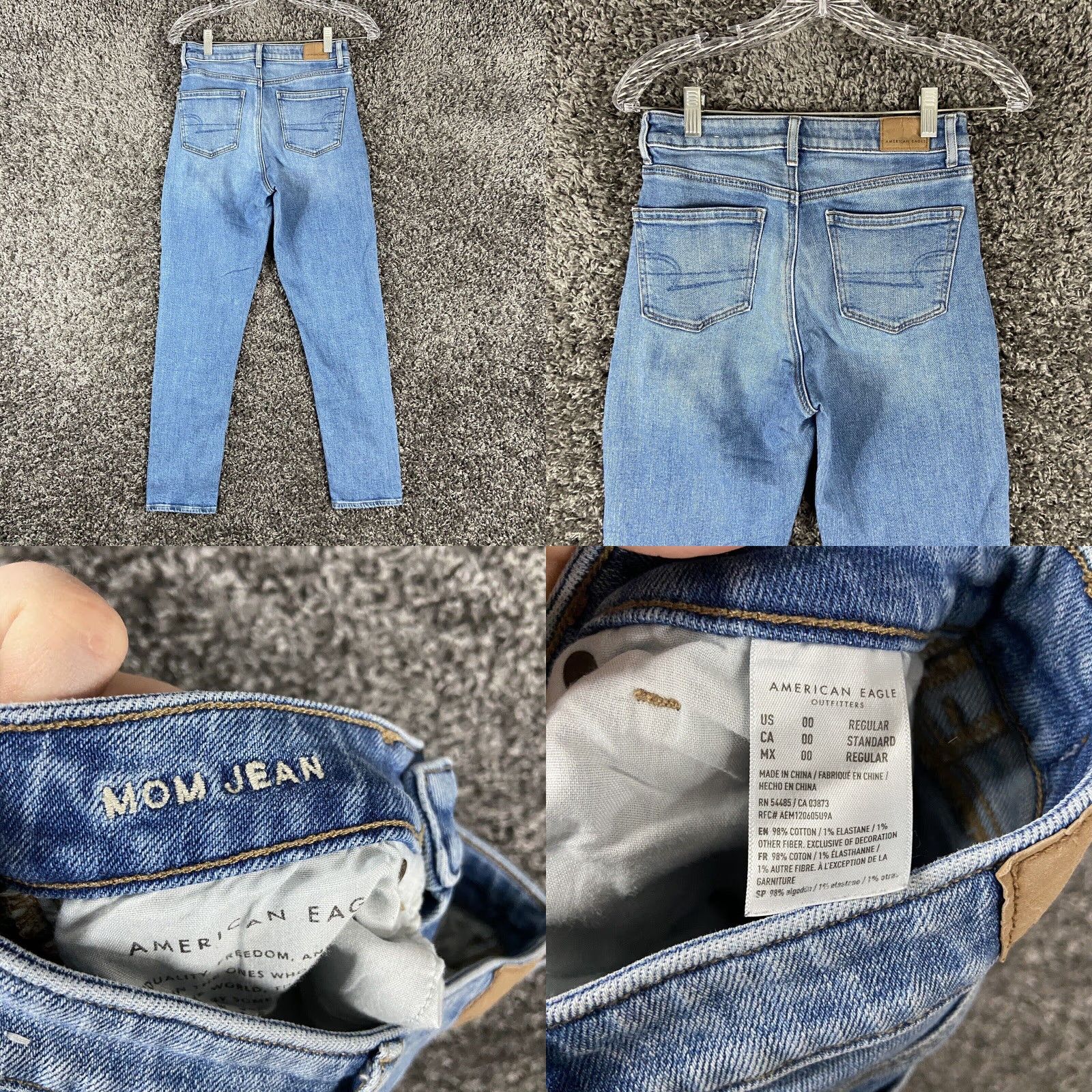 American Eagle Outfitters American Eagle Mom Jean Blue Women's 00 Size 24" / US 00 / IT 34 - 8 Thumbnail