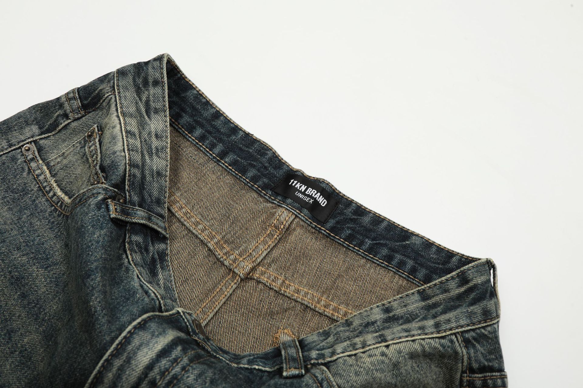 Japanese Brand × Jean American street fashion loose straight washed retro jeans Size US 32 / EU 48 - 4 Thumbnail