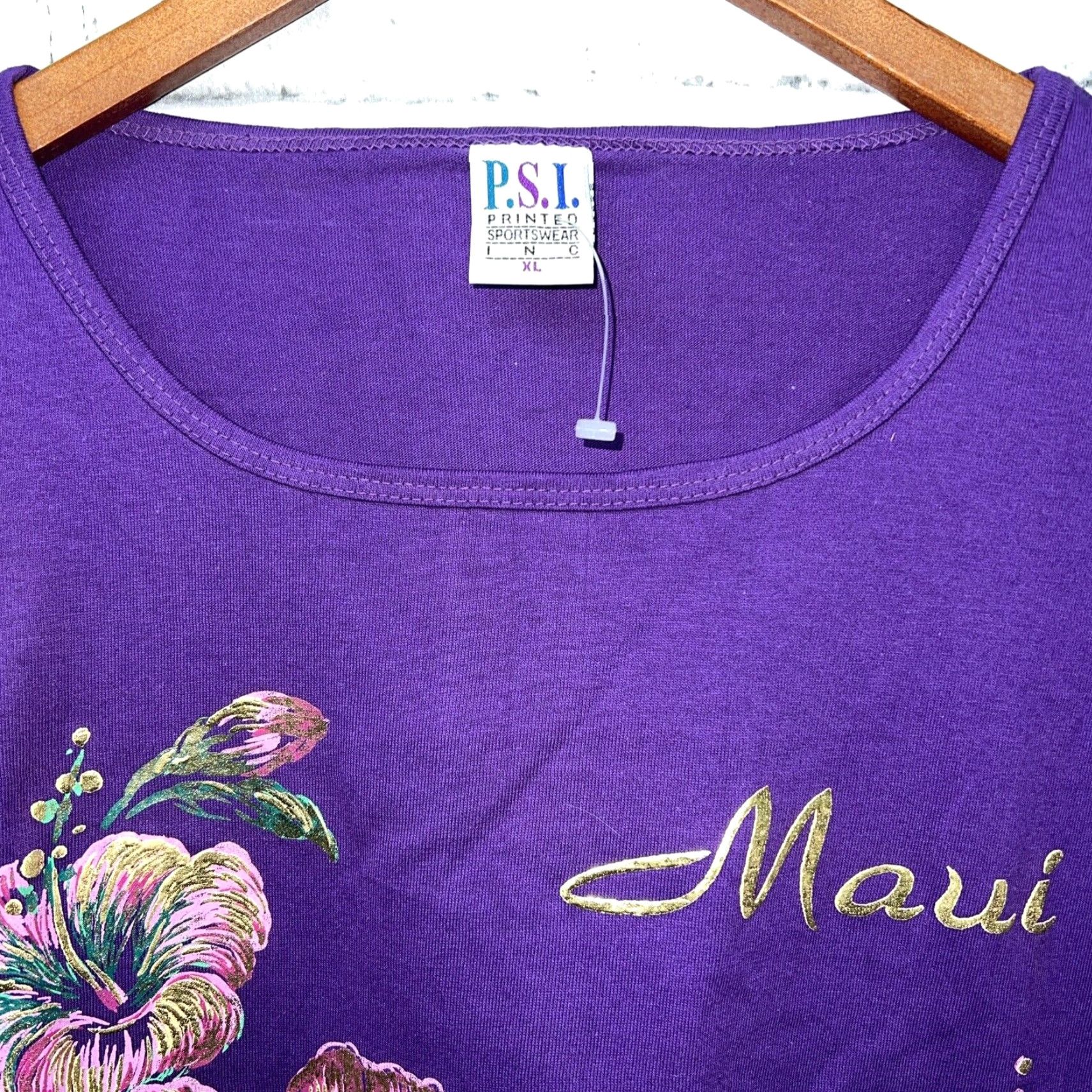 Vintage VINTAGE PSI Stitch Purple Flower Single Stitch T-Shirt Womens XL Size XL / US 12-14 / IT 48-50 - 2 Thumbnail
