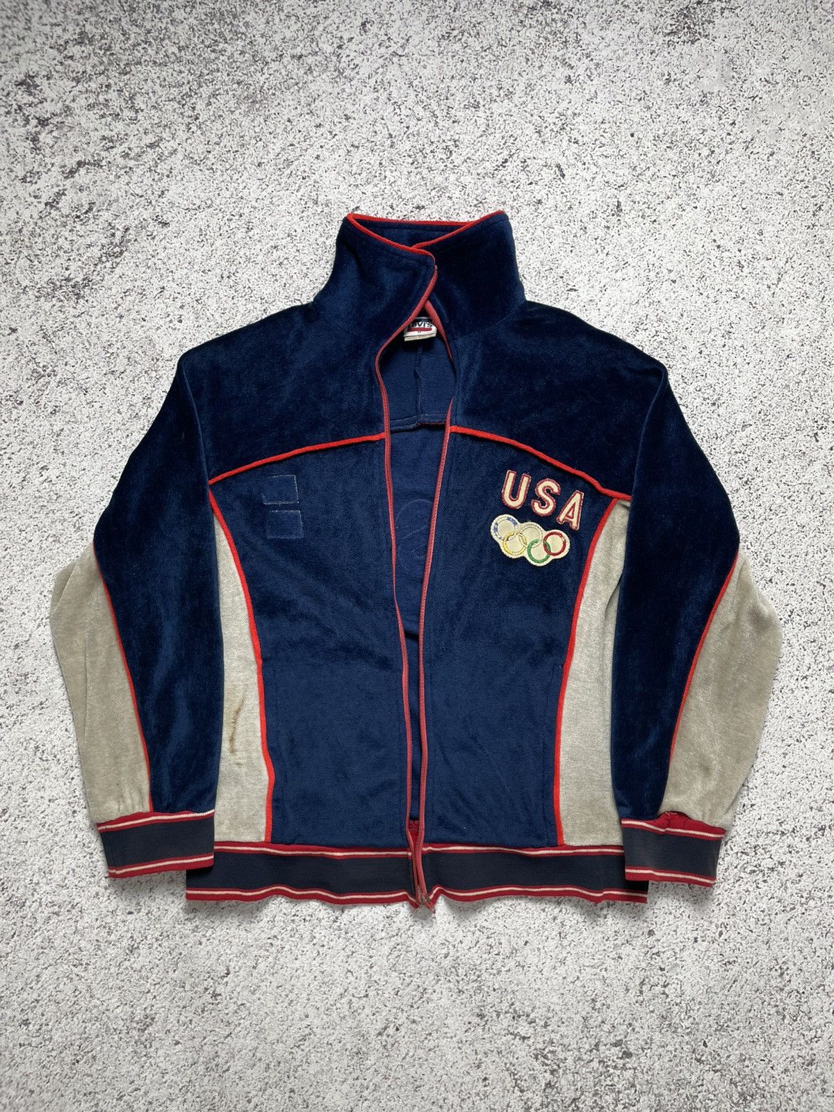 Vintage 1980s Levis - Vintage USA Olympic Track Jacket Size US M / EU 48-50 / 2 - 1 Thumbnail