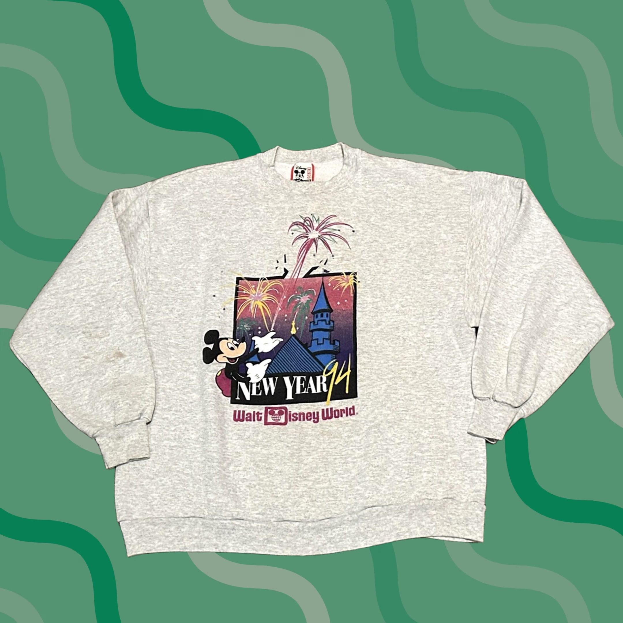 Disney VINTAGE Disney World Sweatshirt Mens XL 1994 Mickey Mouse Gray 90s Pullover Size US XL / EU 56 / 4 - 1 Thumbnail