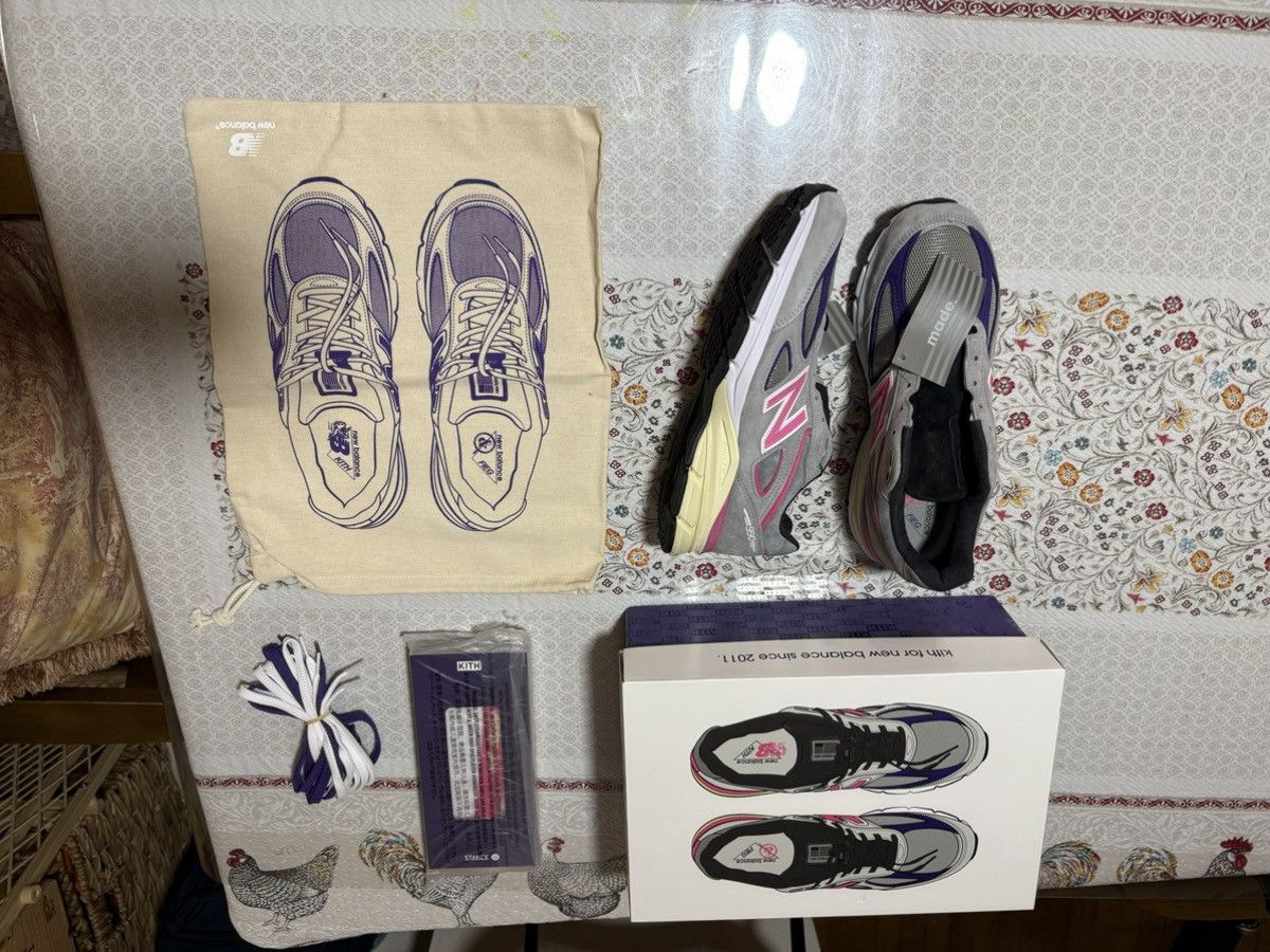 Kith × New Balance NEW BALANCE KITH X UNITED ARROWS & SONS X 990V4 Grey/Pink 11 Size US 11 / EU 44 - 7 Thumbnail