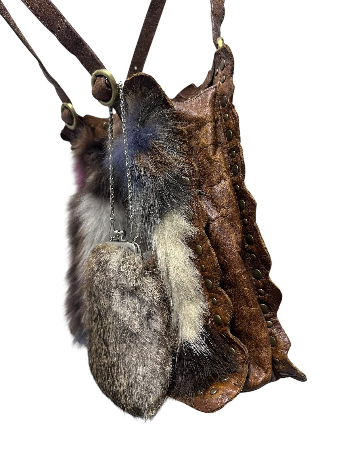 Japanese Brand RARE ‼️ Leather Crocodile Fur Multicolor Handbag Size ONE SIZE - 5 Thumbnail