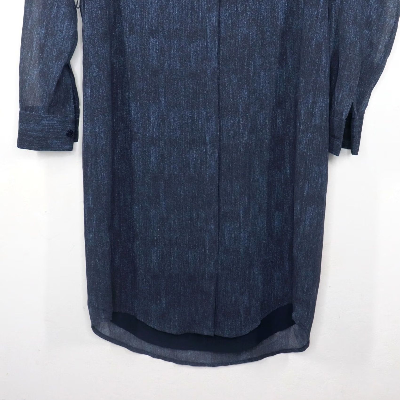 Michael Kors Michael Kors Shirtdress Womens XS Blue Printed Chiffon Shirt Dress Long Sleeve Knee Length Button Dress Womens XS Blue Printed Chiffon Size XS / US 0-2 / IT 36-38 - 4 Thumbnail