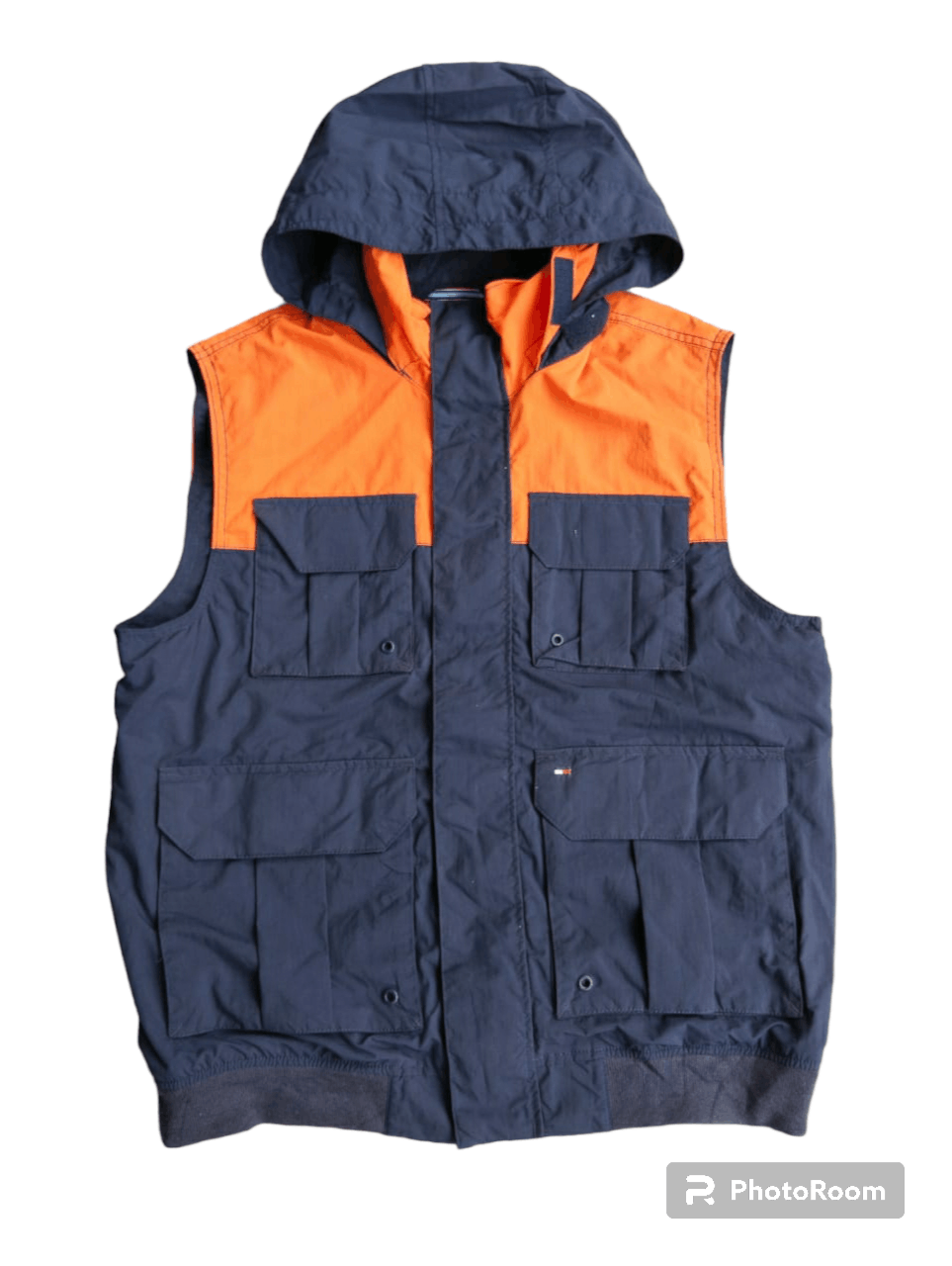 Tommy Hilfiger × Vintage Tommy Hilfiger Sleeveless Tactical Pocket Hoodie Size US M / EU 48-50 / 2 - 1 Thumbnail