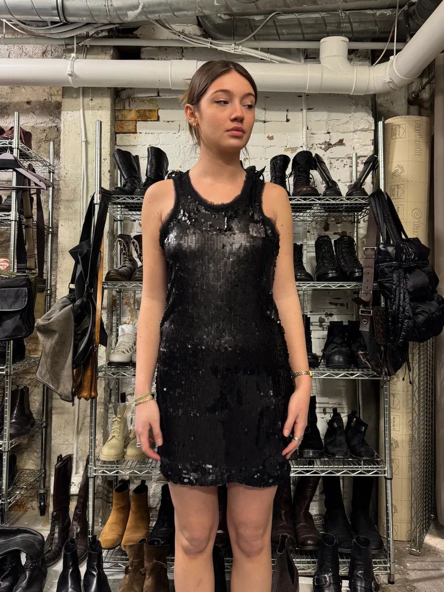 Vintage 2000s Plein Sud Black Disco Sequin Dress Size M / US 6-8 / IT 42-44 - 1 Thumbnail