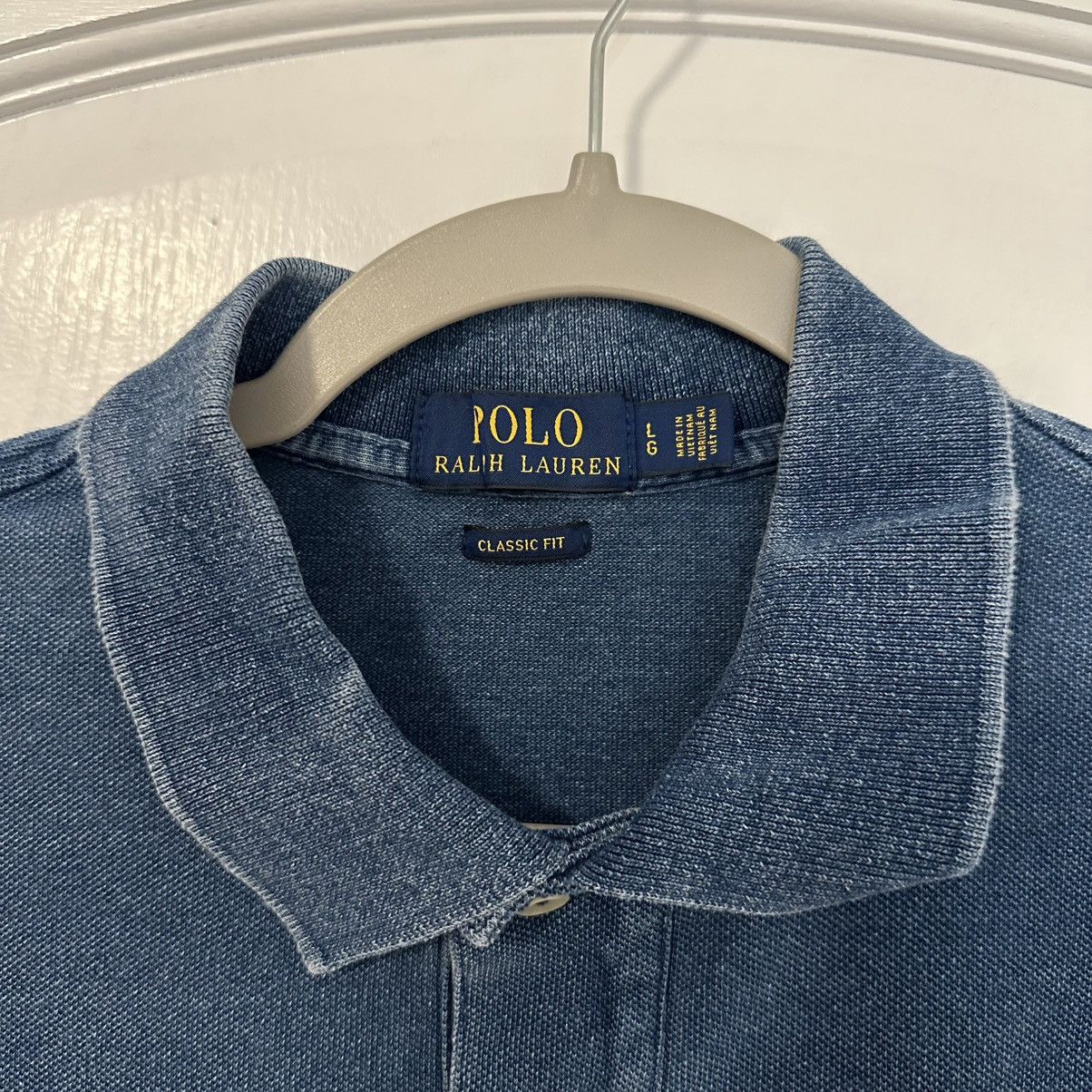 Polo Ralph Lauren Ralph Lauren Polo Shirt Medium Washed Indigo Dyed Size US L / EU 52-54 / 3 - 3 Thumbnail