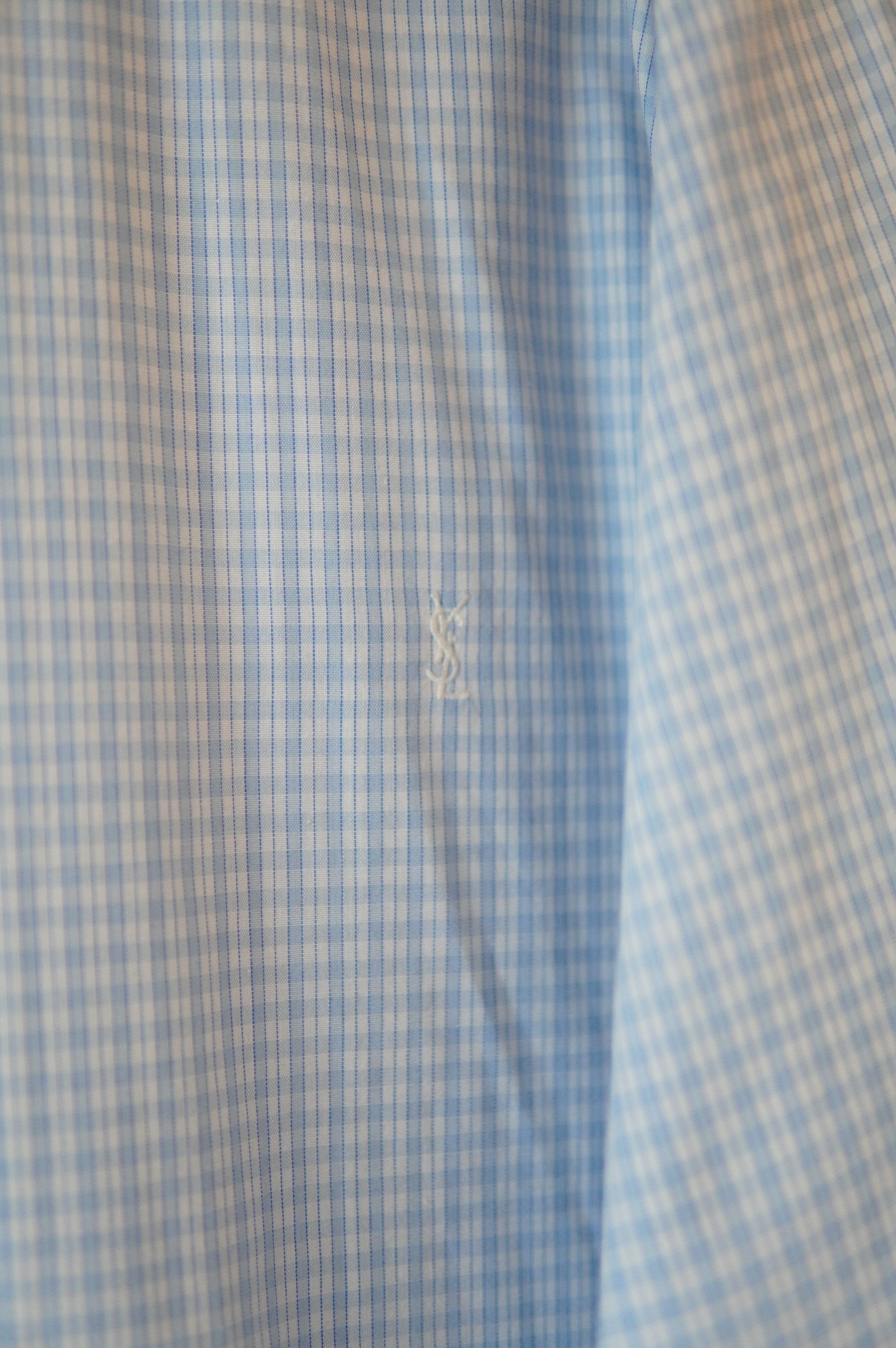Saint Laurent Paris YSL Saint Lauren Checkered Oversized Blue Shirt Size US XXL / EU 58 / 5 - 7 Thumbnail
