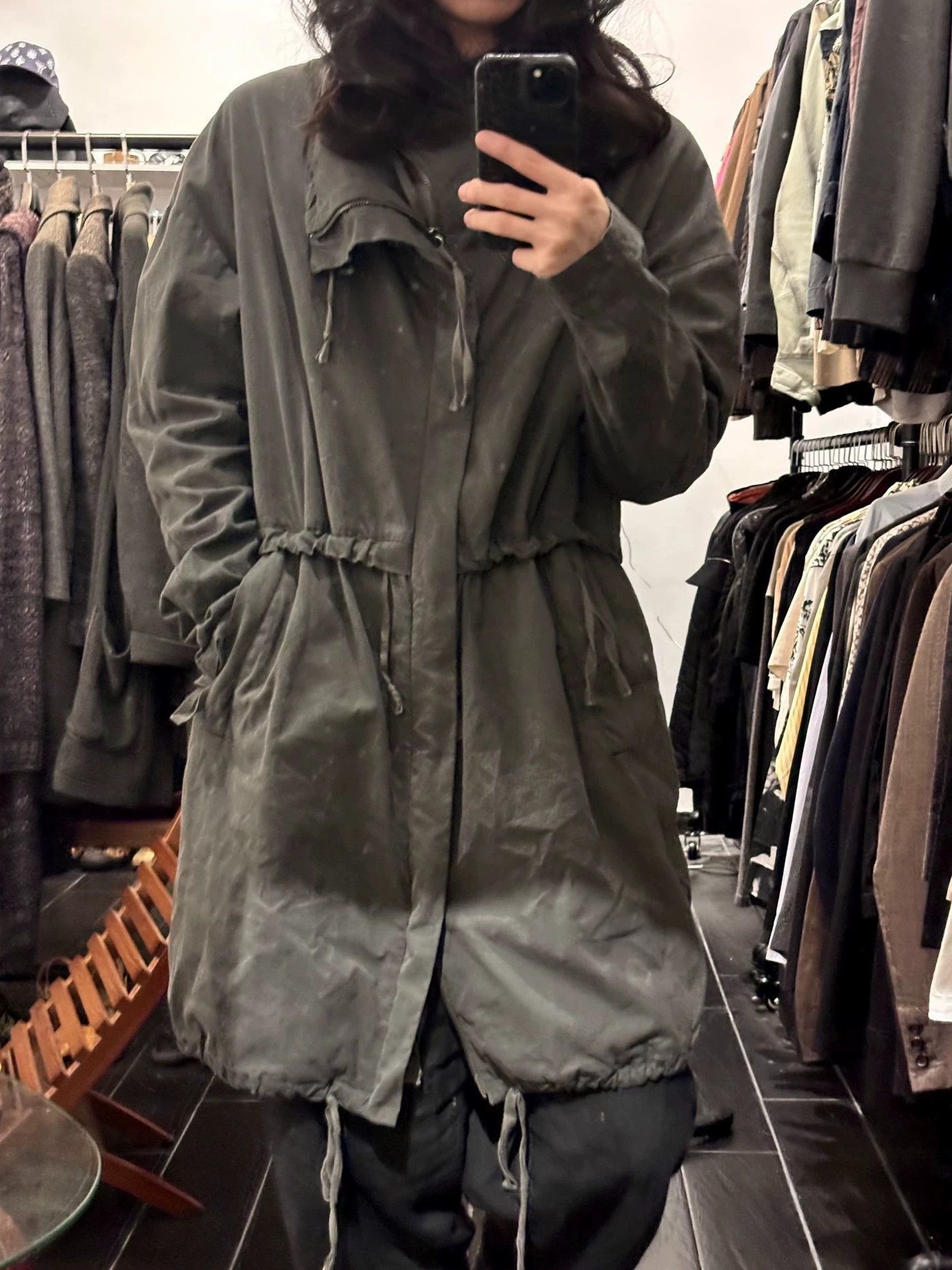 Damir Doma Black Hooded Cloak with Drawstring XS Size US XS / EU 42 / 0 - 3 Thumbnail