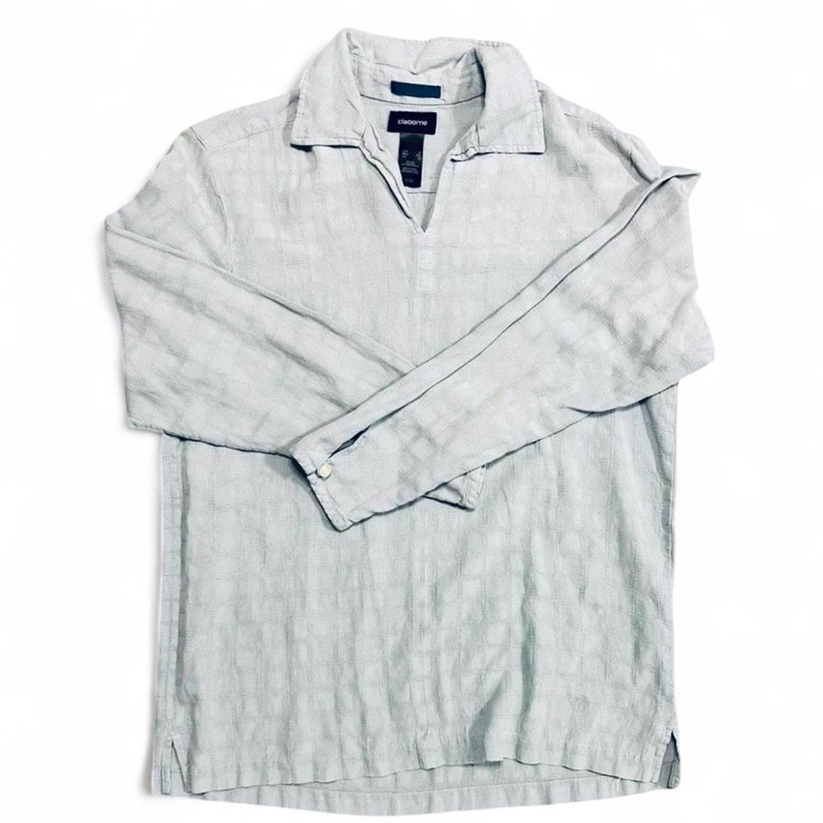 Liz Claiborne Silk linen collared long sleeve polo men small Size US S / EU 44-46 / 1 - 1 Thumbnail