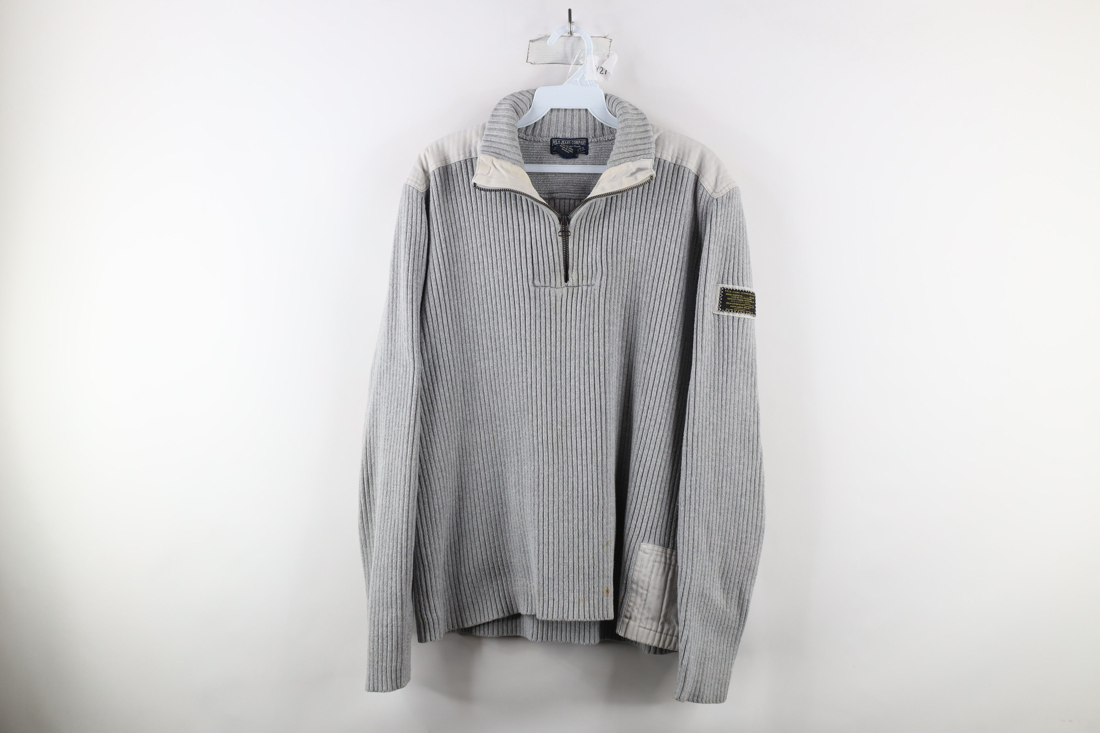Polo Ralph Lauren Vintage 90s Ralph Lauren Knit Commando Half Zip Sweater Size US XL / EU 56 / 4 - 1 Thumbnail