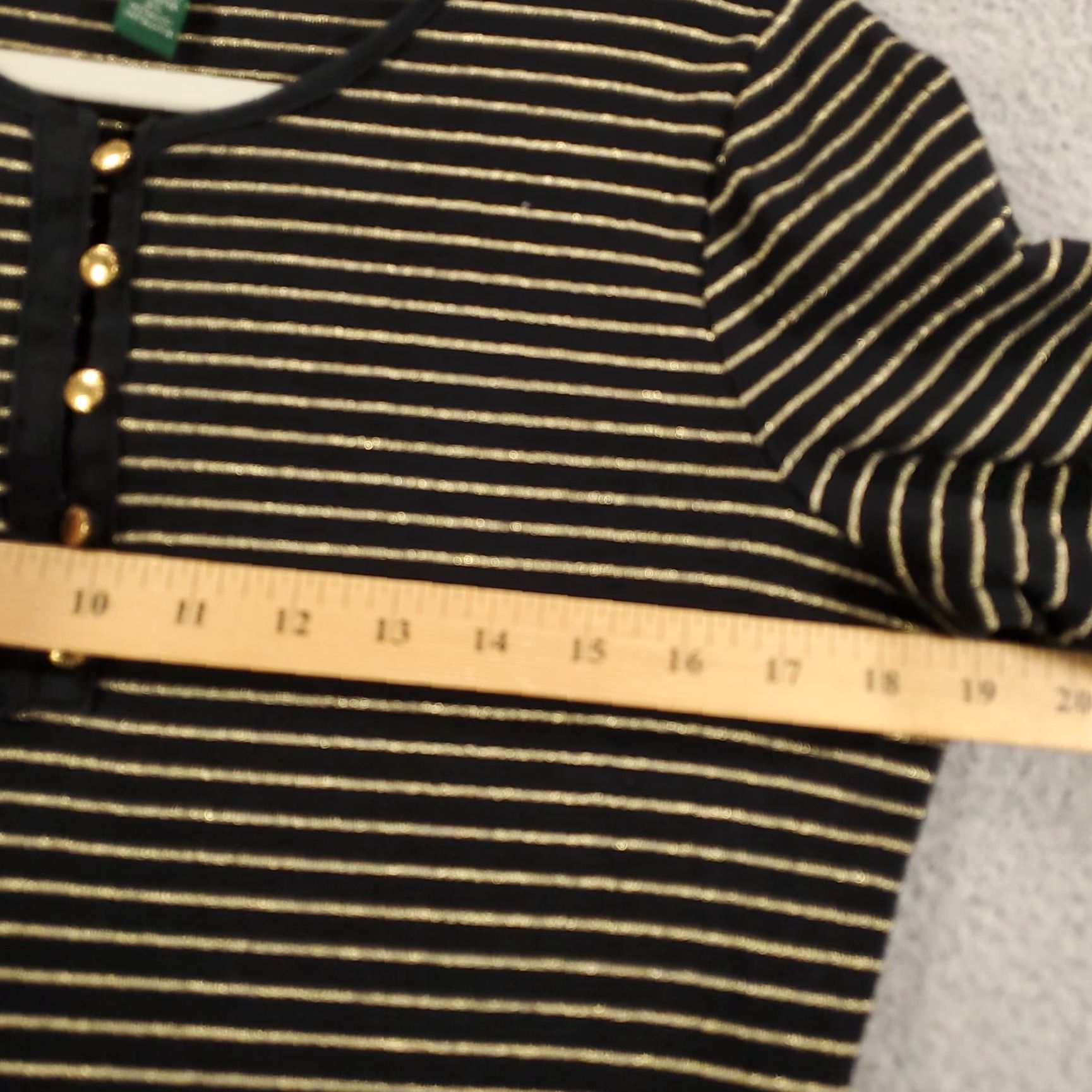 Ralph Lauren Ralph Lauren Sweater Top Women Large Shimmer Black Gold Buttons LRL Shirt Size L / US 10 / IT 46 - 5 Thumbnail