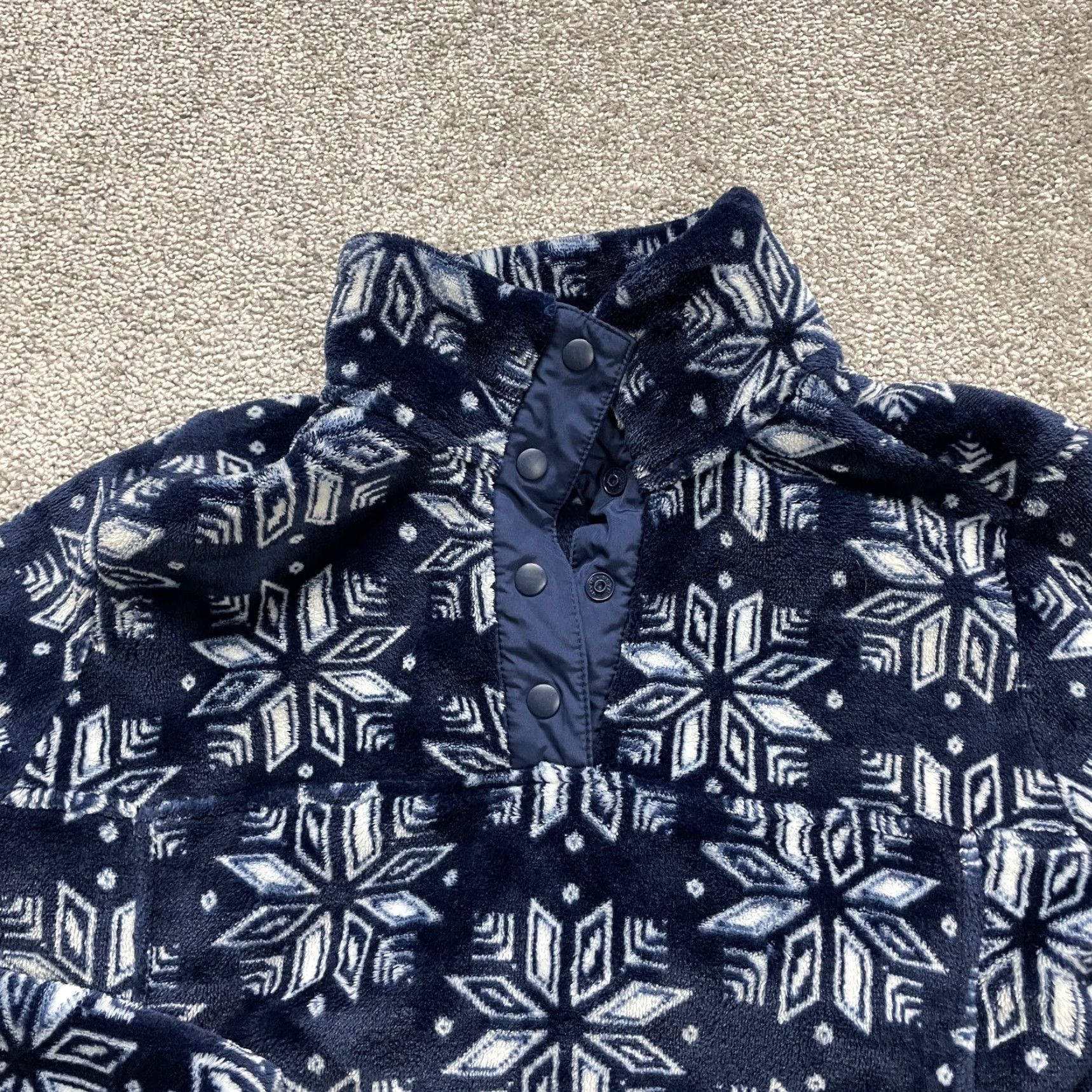 Lands' End Lands' End Fleece Jacket Womens Small Navy Blue Holiday 1/4 Snap Pocket Outdoor Jacket Adult Womens Regular Size S / US 4 / IT 40 - 3 Thumbnail