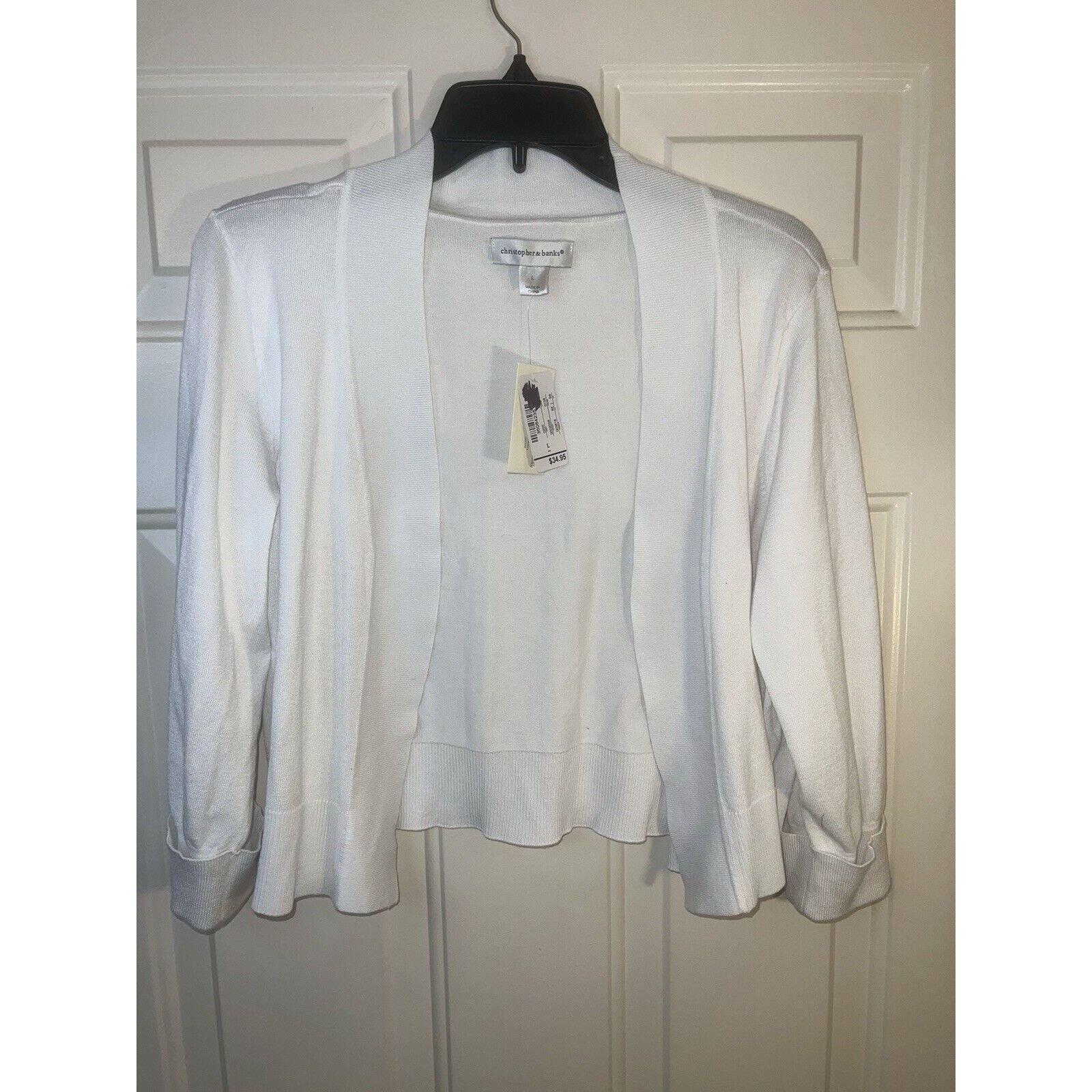 Other Christopher CJ Shirt Shrug Cardigan Sweater Large White Size L / US 10 / IT 46 - 1 Thumbnail