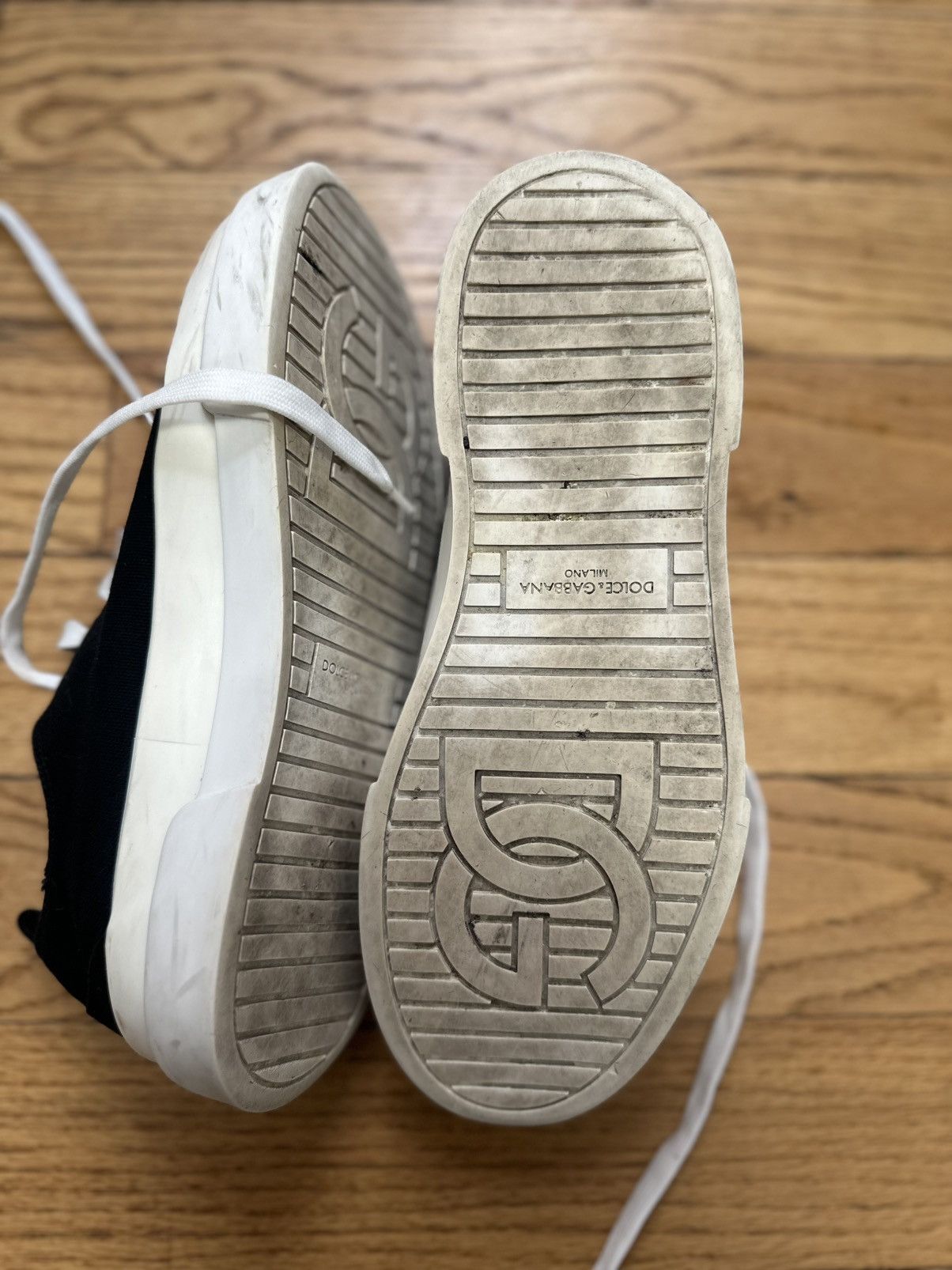 Dolce & Gabbana Dolce & Gabbana - Portofino Canvas Logo Appliquéd B&W Size US 9.5 / EU 42-43 - 6 Thumbnail