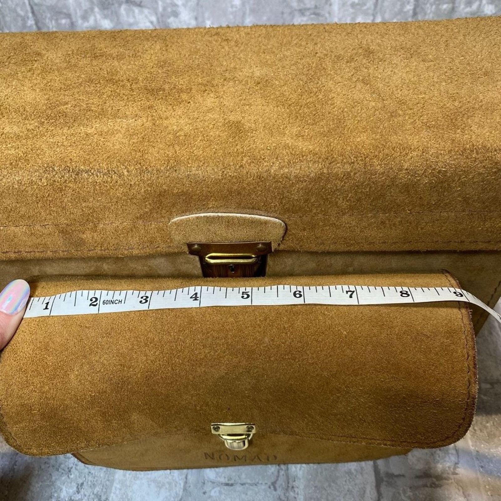 Nomad Vintage 1960's NOMAD Suede Leather Side Bag w/ Velvet Lining Size ONE SIZE - 11 Thumbnail