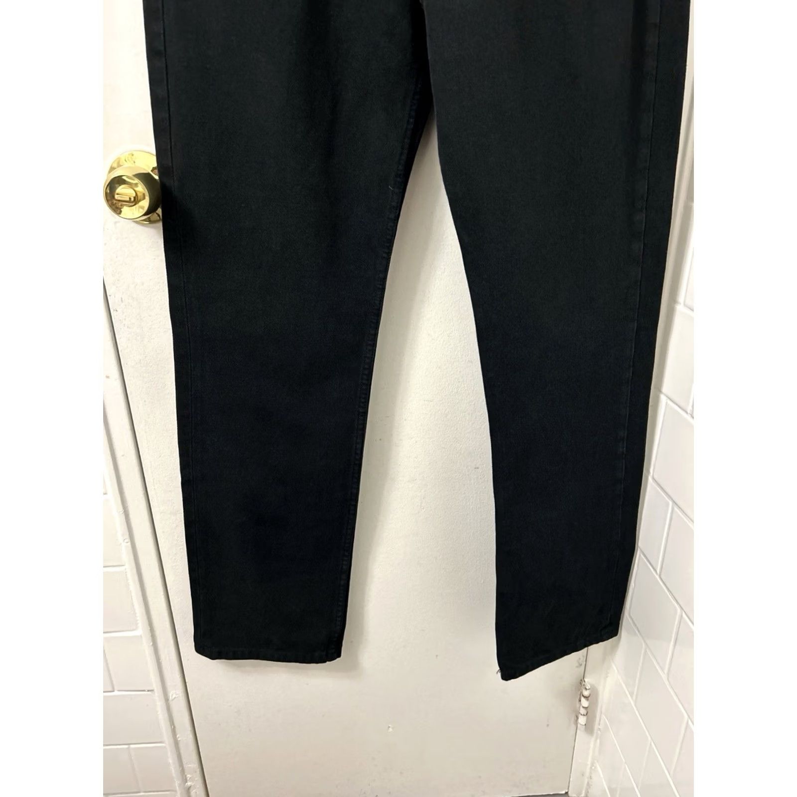 Zara Zara Jeans Womens Size 10 33L Black Straight Leg Denim NWT Button Fly 5-Pocket Pockets Size 32" / US 10 / IT 46 - 3 Thumbnail
