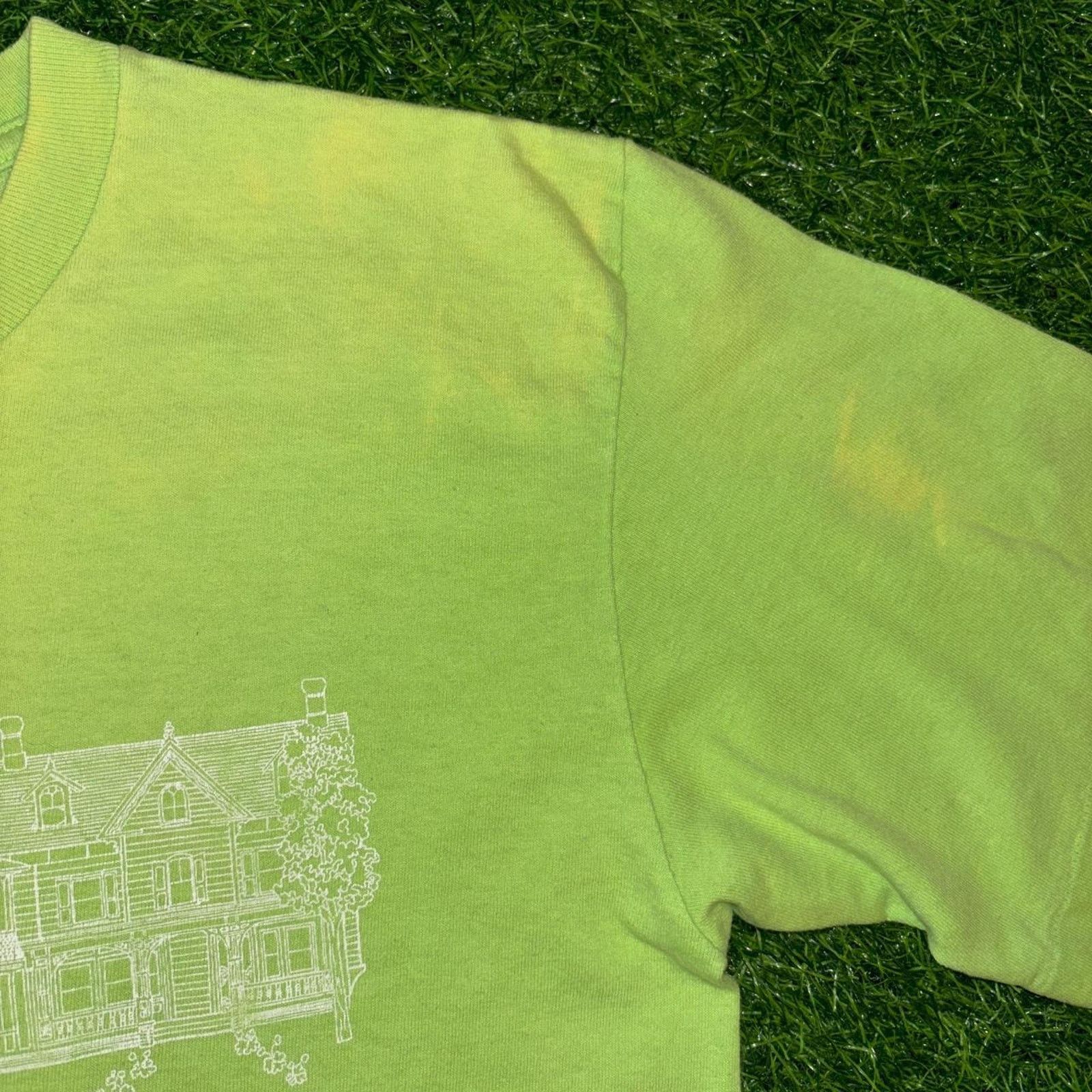Anvil Vintage Lime Green Victorian Cape May Graphic Tee Size US M / EU 48-50 / 2 - 4 Thumbnail