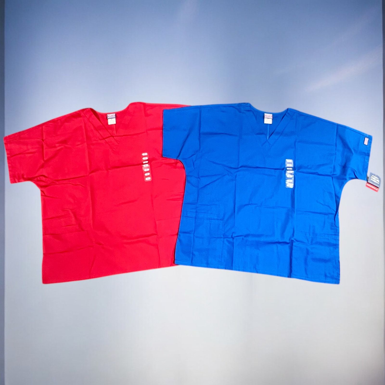Cherokee XL Cherokee Scrub Top-Set of 2-Red Blue-Solid-3 Pocket Size XL / US 12-14 / IT 48-50 - 1 Thumbnail