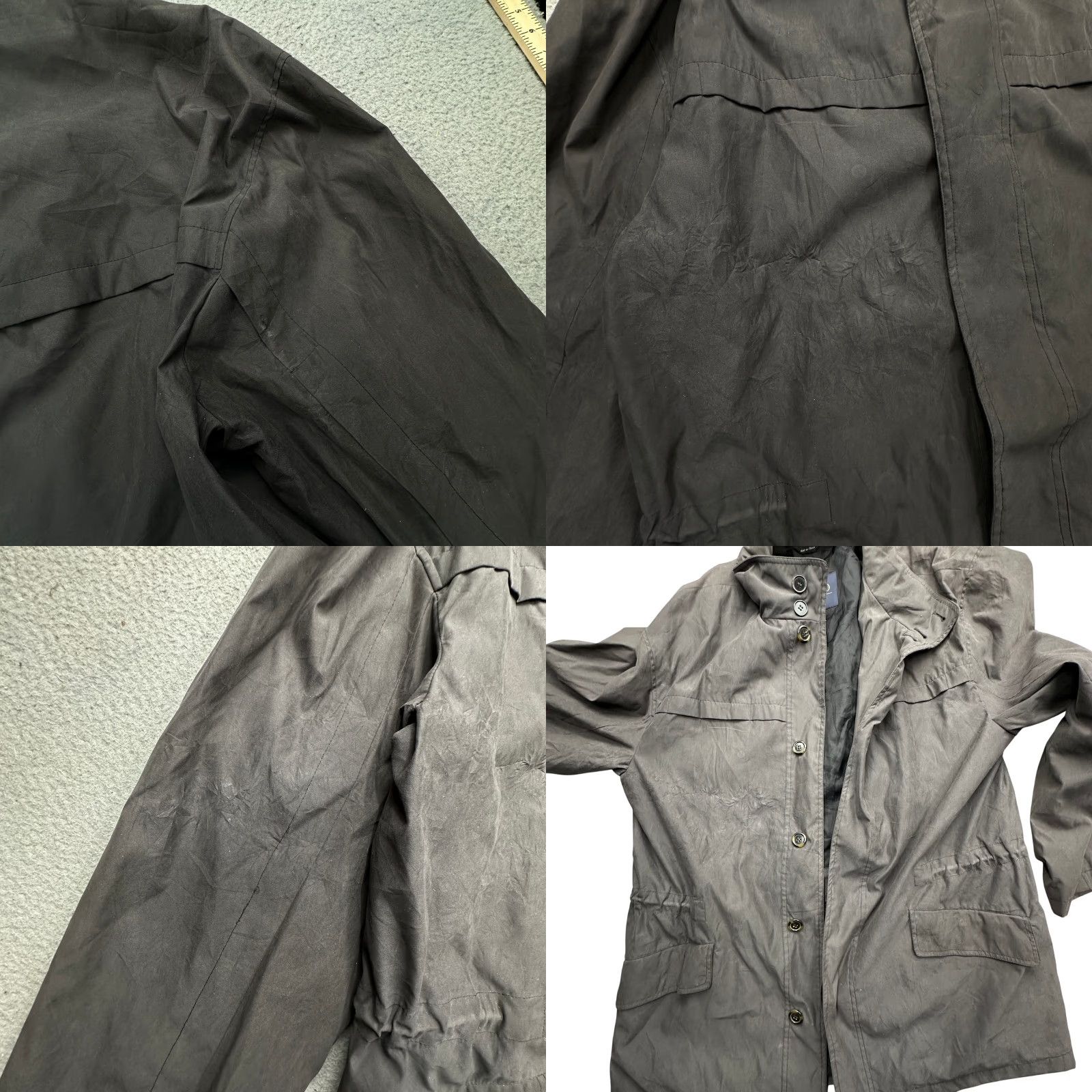 Vintage Sanyo New York Trench Coat Overcoat Coat Mens Large Poly Nylon Blend Hooded Gray Mens Size US L / EU 52-54 / 3 - 8 Thumbnail