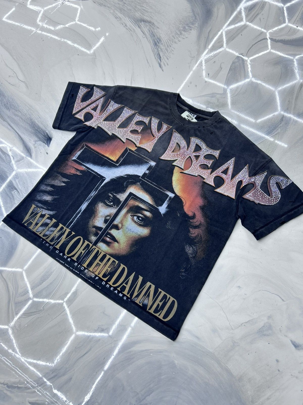 Vale Vale Damned Bling Rhinestone Tee Black Red Size L Size US L / EU 52-54 / 3 - 5 Thumbnail