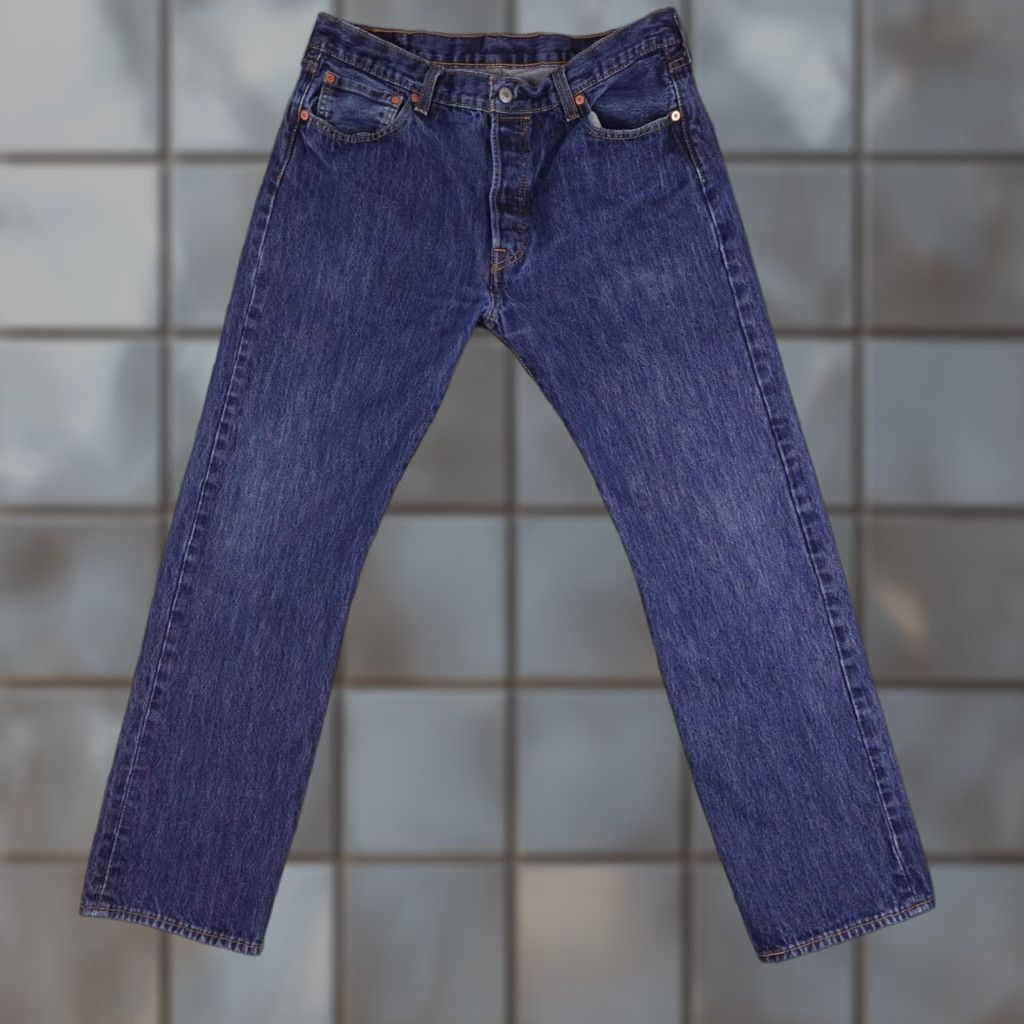 Levi's Levi's 501 Jeans Mens 36X32 Blue Denim Dark Wash Button Fly Red Tab Jeans 501 Regular Fit Size US 36 / EU 52 - 1 Thumbnail