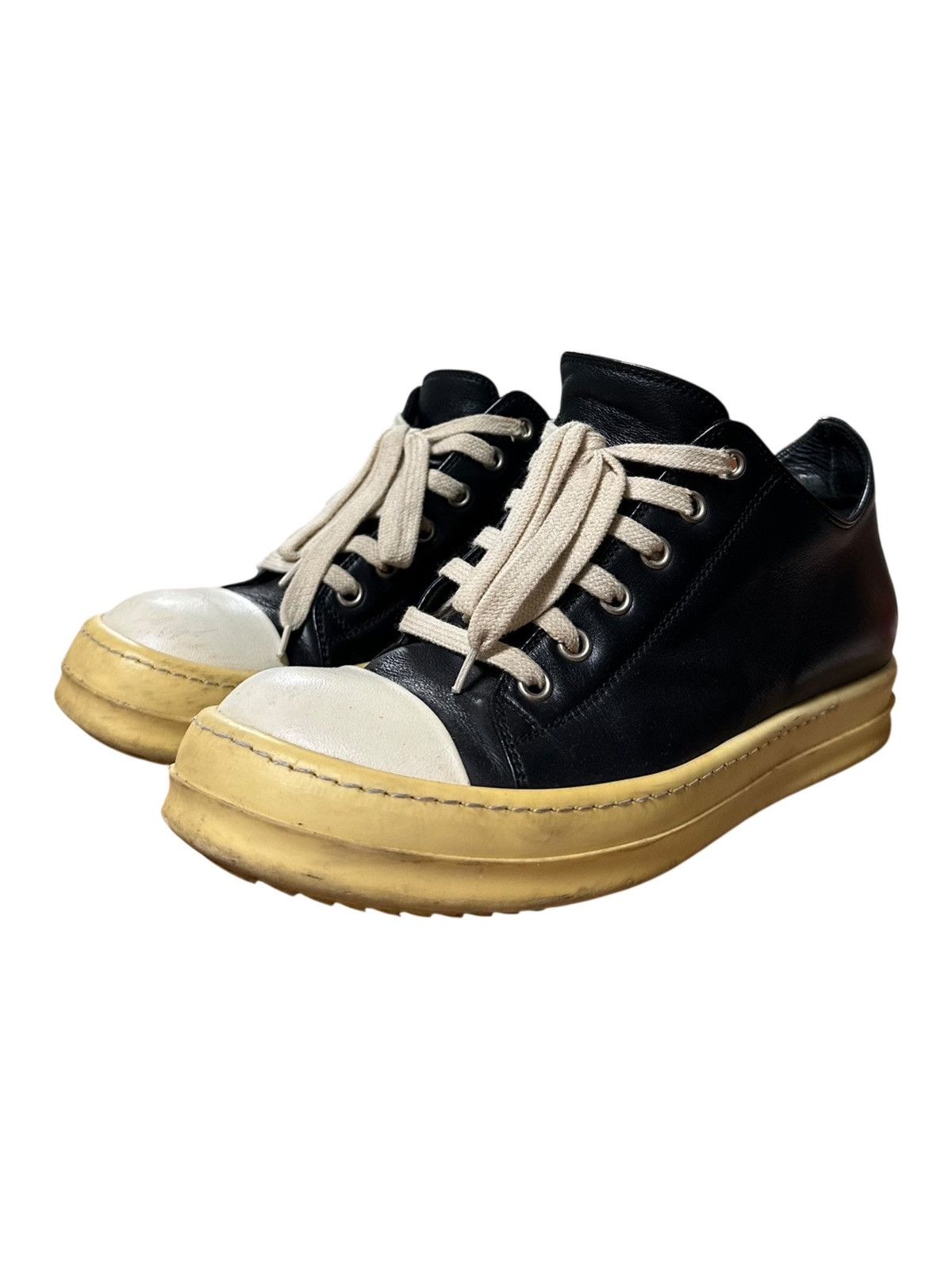 Rick Owens RICK OWENS Lace Up Low Top Leather Sneakers Size US 7 / IT 37 - 1 Thumbnail