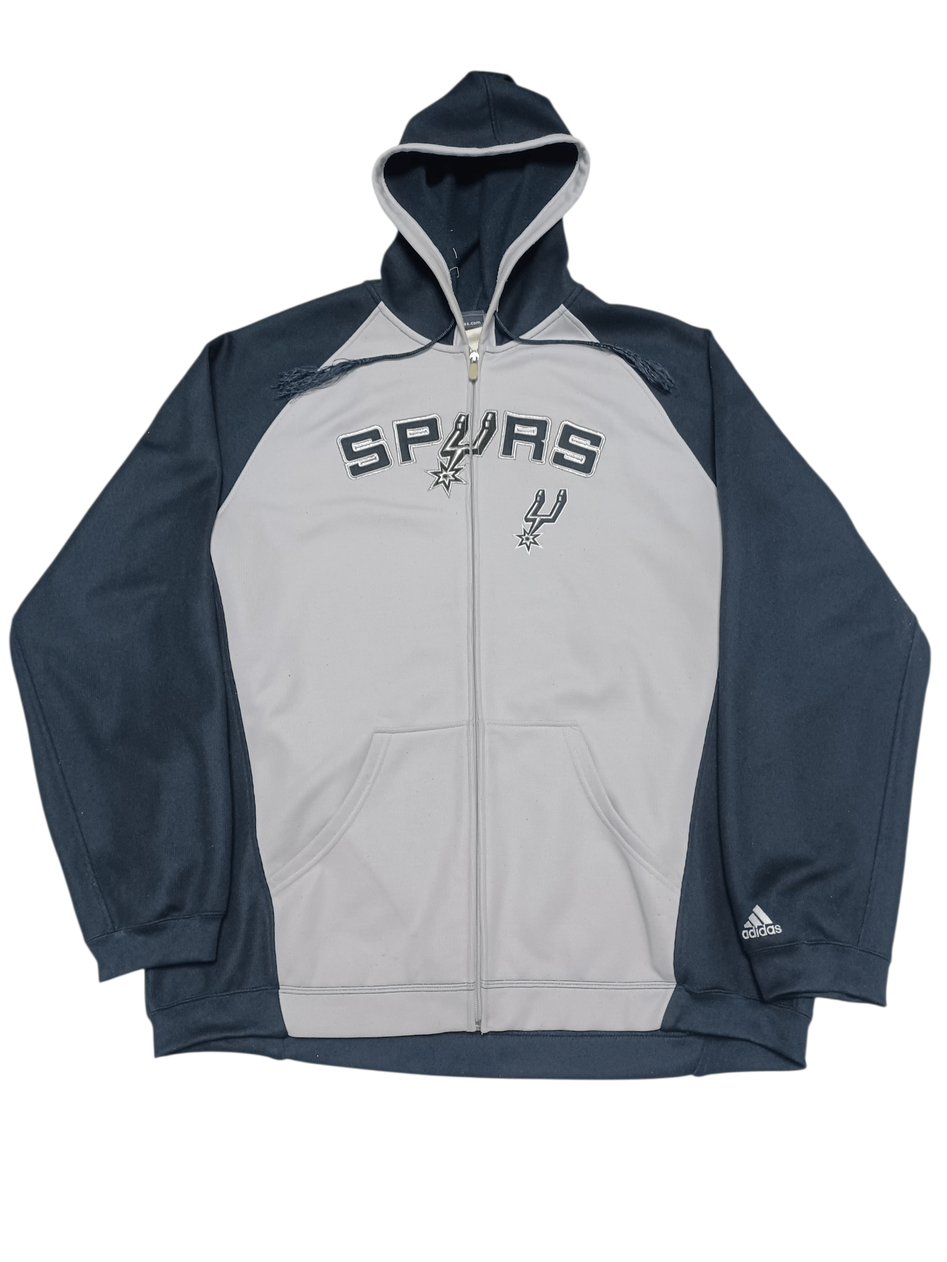 Adidas SAN ANTONIO SPURS ADIDAS NBA VINTAGE BIG LOGO ZIP HOODIE Size US XL / EU 56 / 4 - 1 Thumbnail