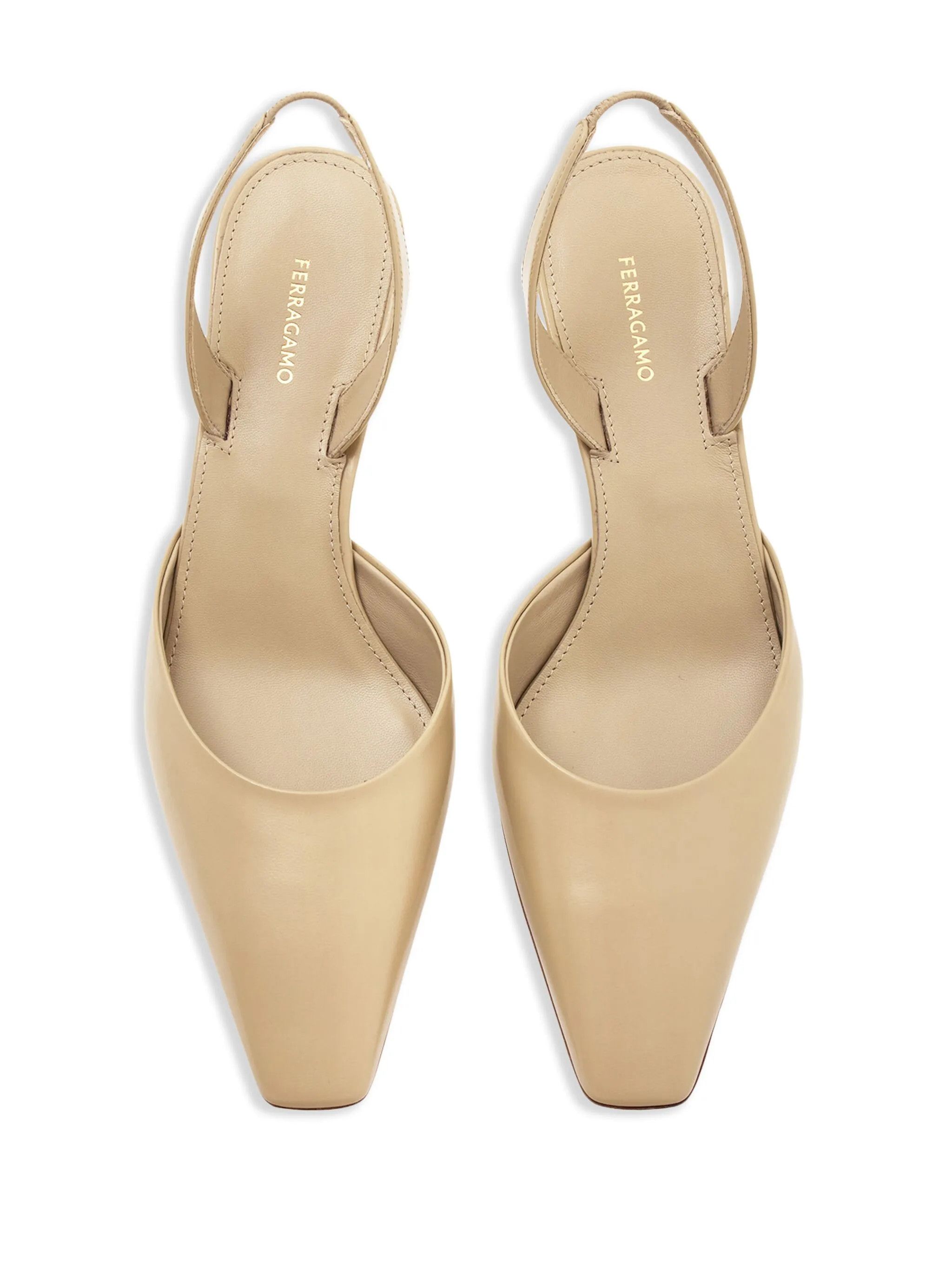 Salvatore Ferragamo o1s1rm0126 Alyssa Cage-heel Slingback Pumps in Beige Size US 6 / IT 36 - 4 Thumbnail