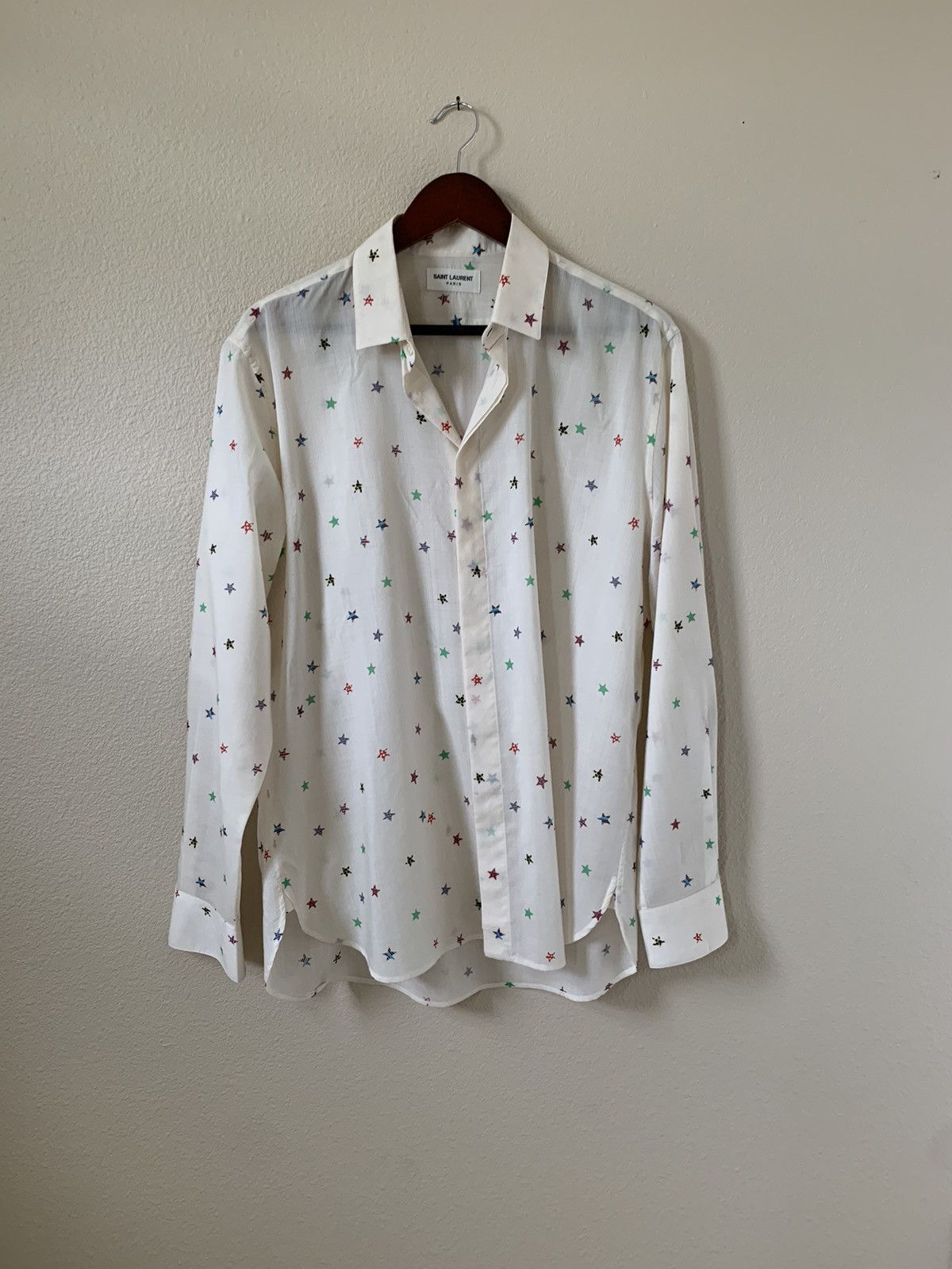 Saint Laurent Paris Saint Laurent star print shirt Size US L / EU 52-54 / 3 - 6 Thumbnail