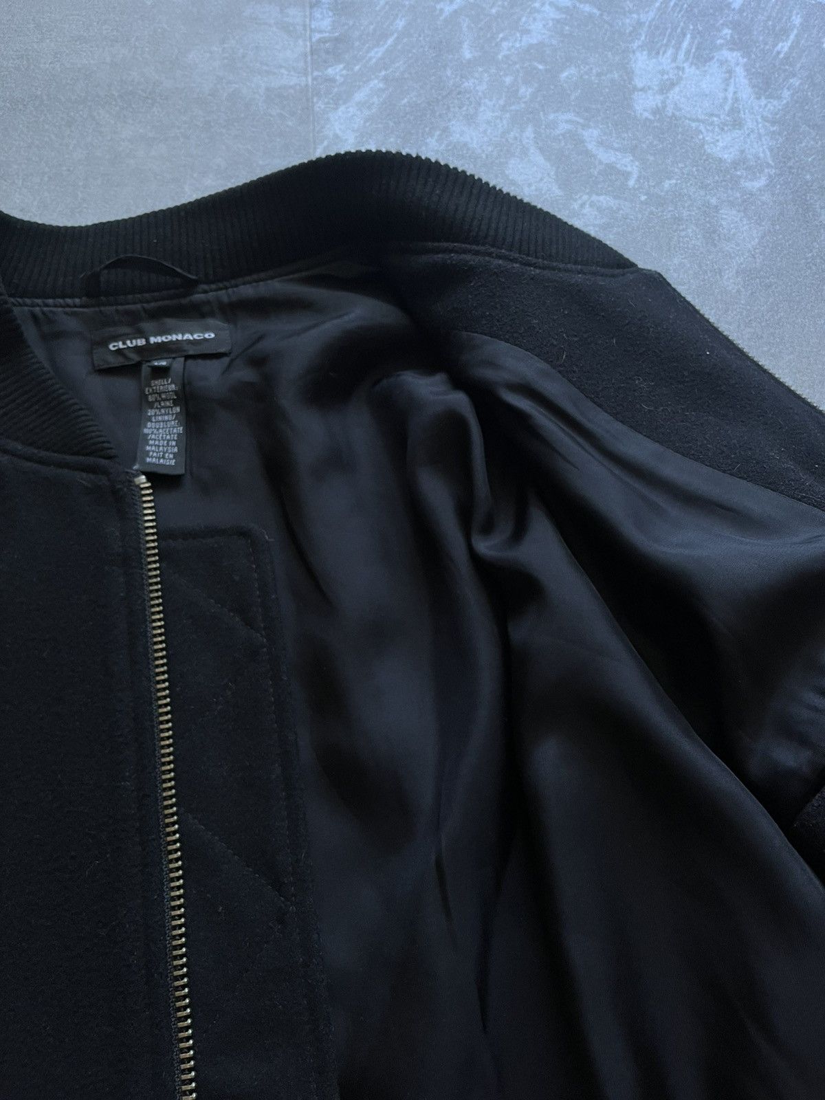 Club Monaco Vintage Club Monaco wool M1 Bomber Jacket Luxury Black L Size US L / EU 52-54 / 3 - 9 Thumbnail