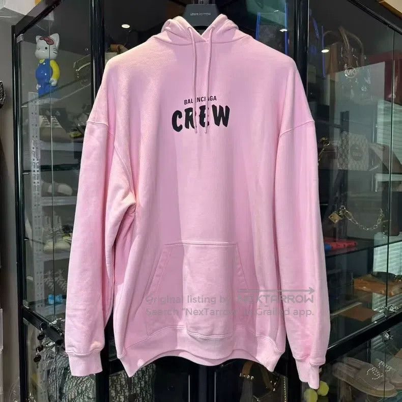 Balenciaga Balenciaga Pink Crew Hooded Sweatshirt Size US XS / EU 42 / 0 - 1 Thumbnail