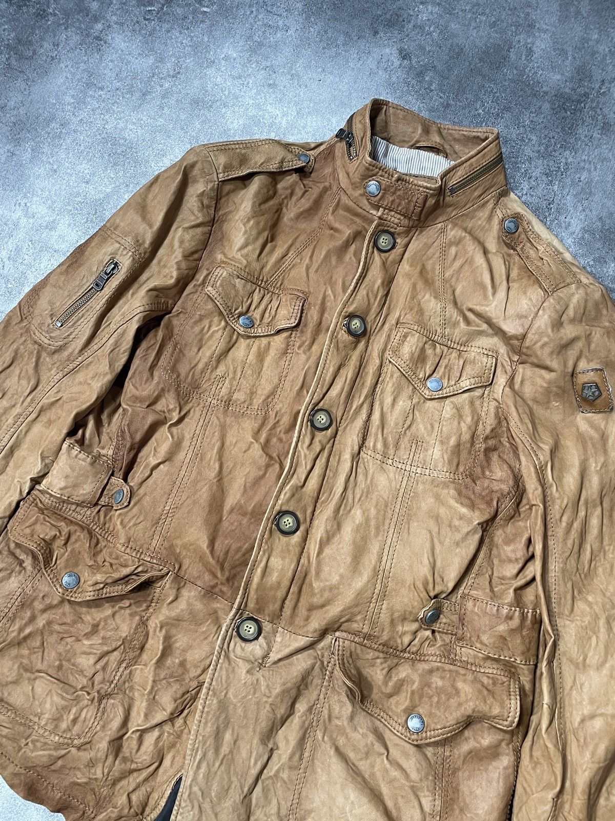 Vintage 🔥RARE🔥Vintage Y2K Genuine Real Leather Jacket Solid Rare Size US L / EU 52-54 / 3 - 5 Thumbnail