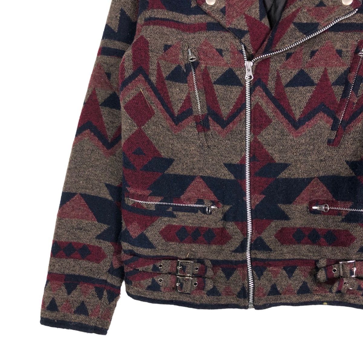 Hysteric Glamour 🔥Vintage Wool Biker Jacket Navajo Design Double Collar Size US M / EU 48-50 / 2 - 4 Thumbnail