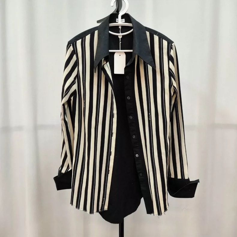 Loewe Loewe Black and white striped shirt Size S / US 4 / IT 40 - 1 Thumbnail
