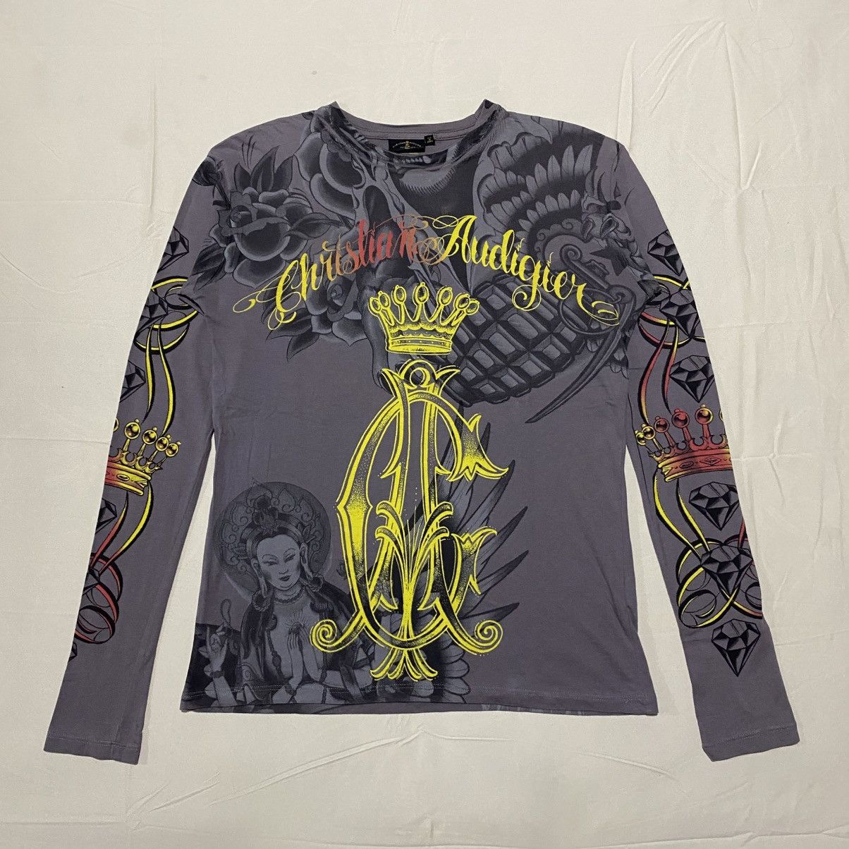 Christian Audigier Vintage Christian Audigier Los Angeles Long Sleeve Size US S / EU 44-46 / 1 - 1 Thumbnail