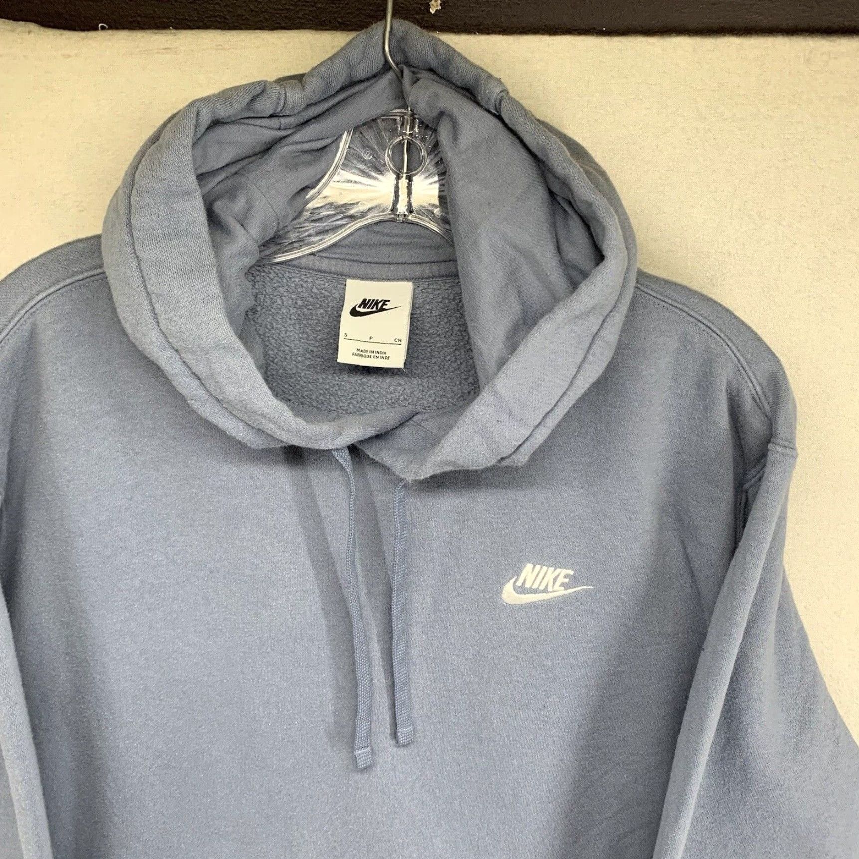 Nike Nike Hoodie Mens Small Light Blue Embroidered Swoosh Graphic Print 90s Sportswear Pullover Hooded Sweatshirt Size US S / EU 44-46 / 1 - 4 Thumbnail