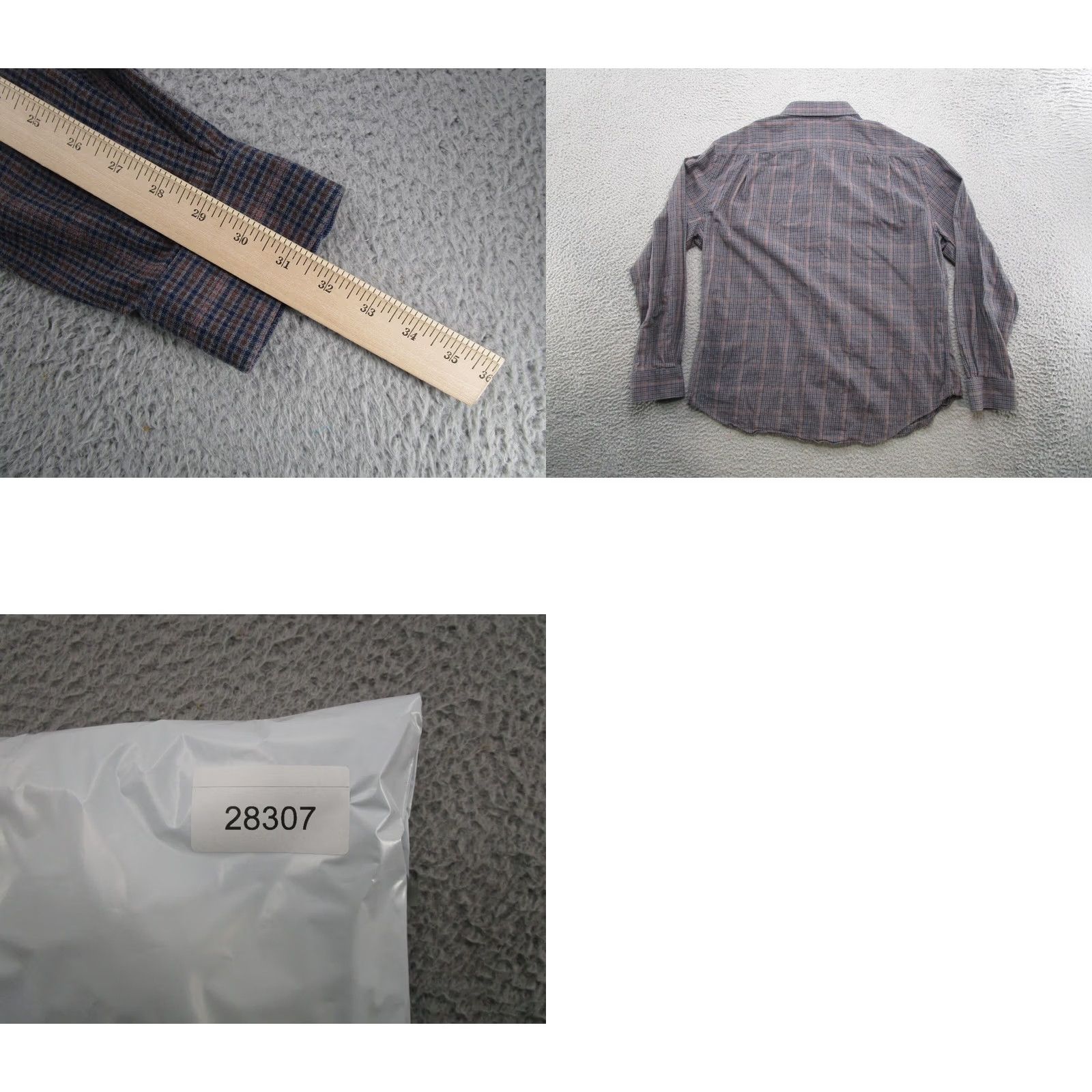 Jos. A. Bank JOS.A.BANK 1905 Flannel Plaid Mens Tailored Fit Shirt XL Cashmere Blend Size US XL / EU 56 / 4 - 8 Thumbnail