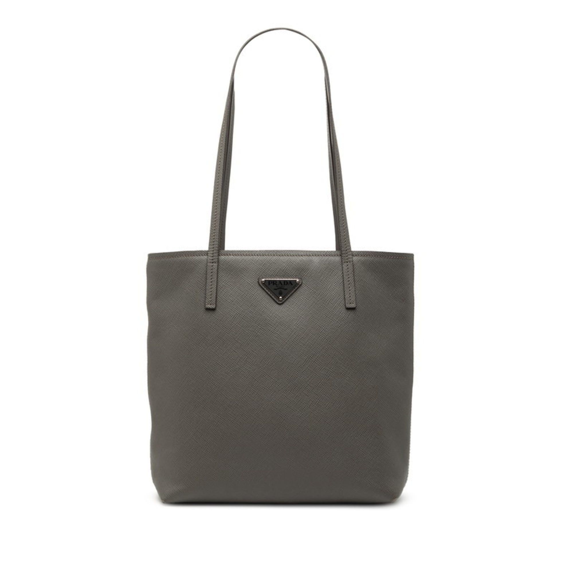 Prada Prada Triangle Logo Plate Punching Chain Tote Bag Handbag 