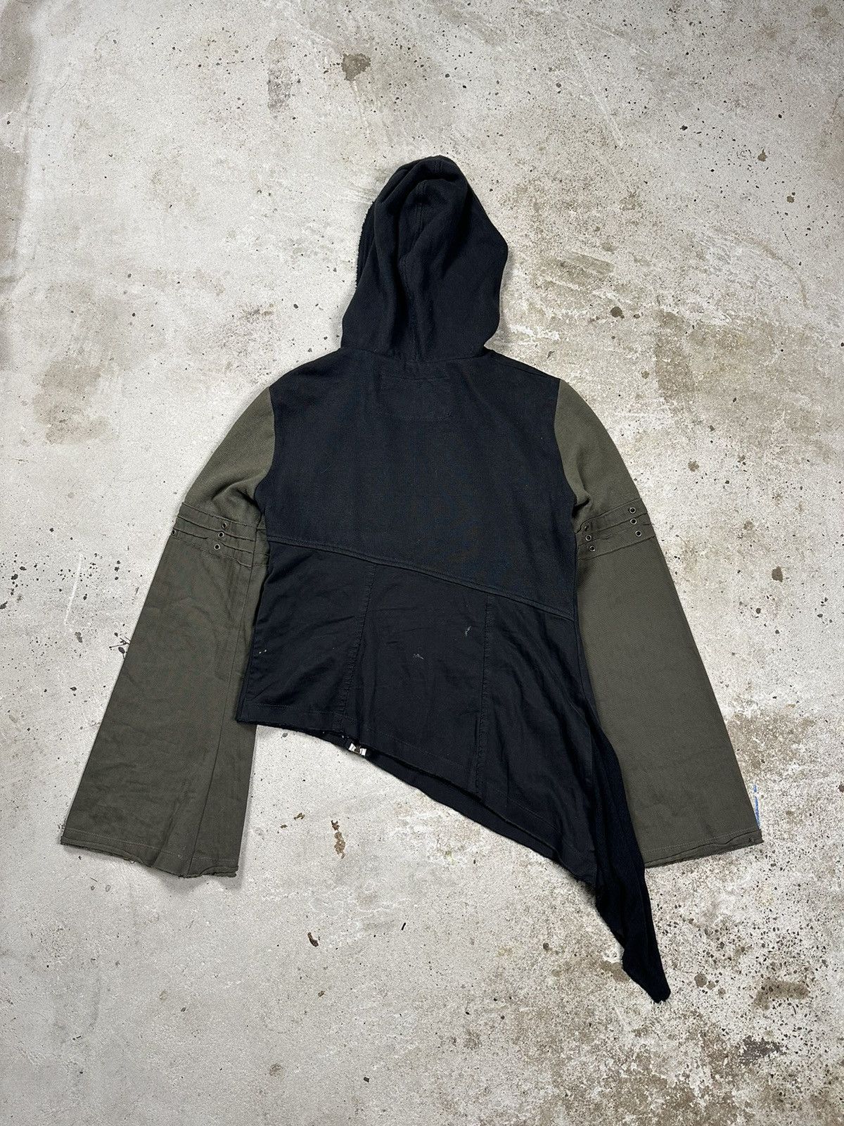 Japanese Brand × Vintage Vintage 90s Archive Asymmetrical Light Hooded Jacket Rare Size US S / EU 44-46 / 1 - 2 Thumbnail