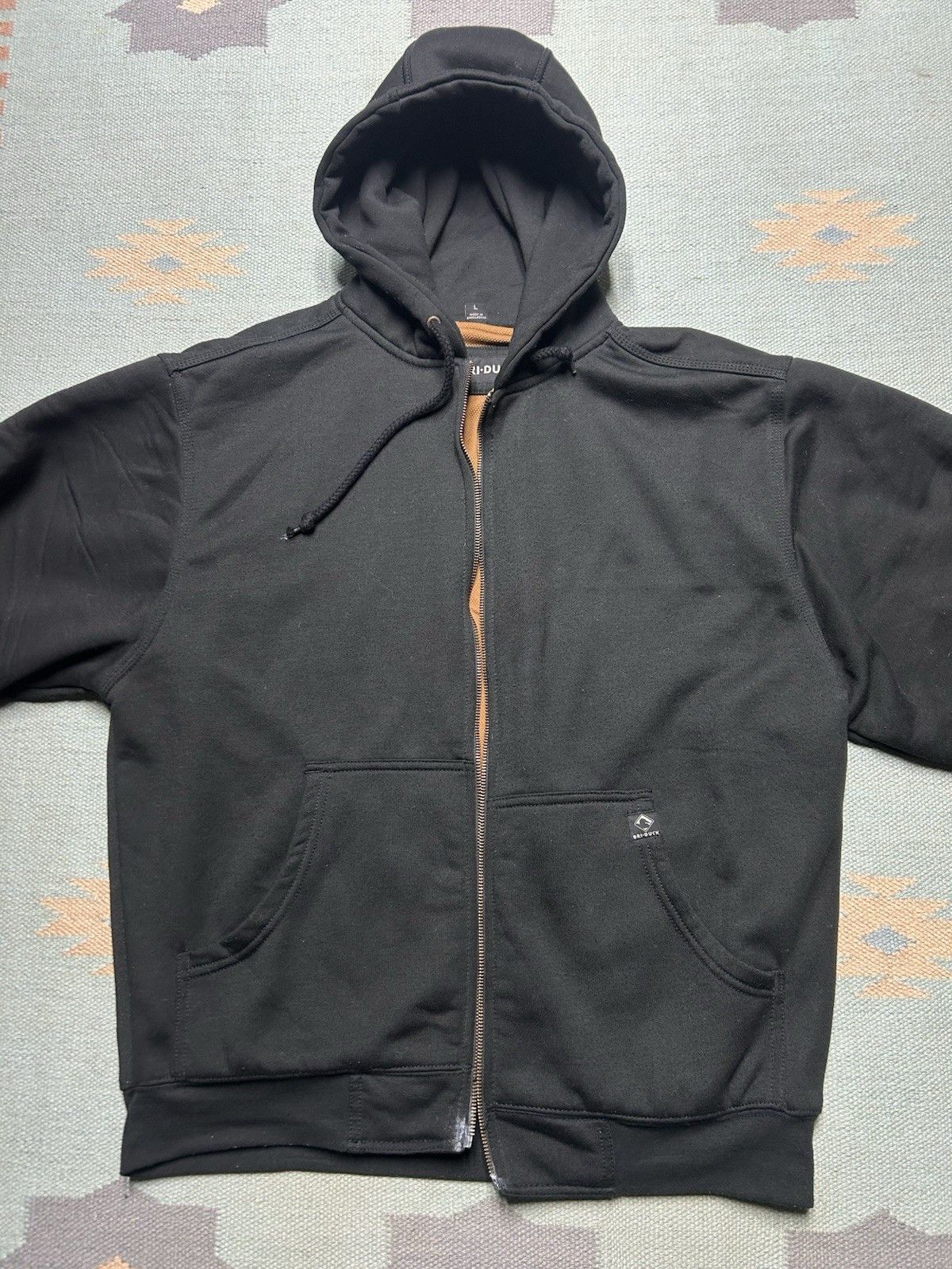 Vintage Dri Duck thermal lined hoodie black BROKEN ZIPPER heavy L Size US L / EU 52-54 / 3 - 2 Thumbnail