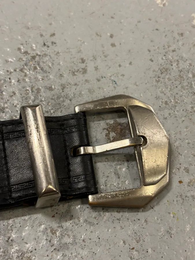 Versace 2000s Versace Black Studded Leather Belt Size ONE SIZE - 3 Thumbnail
