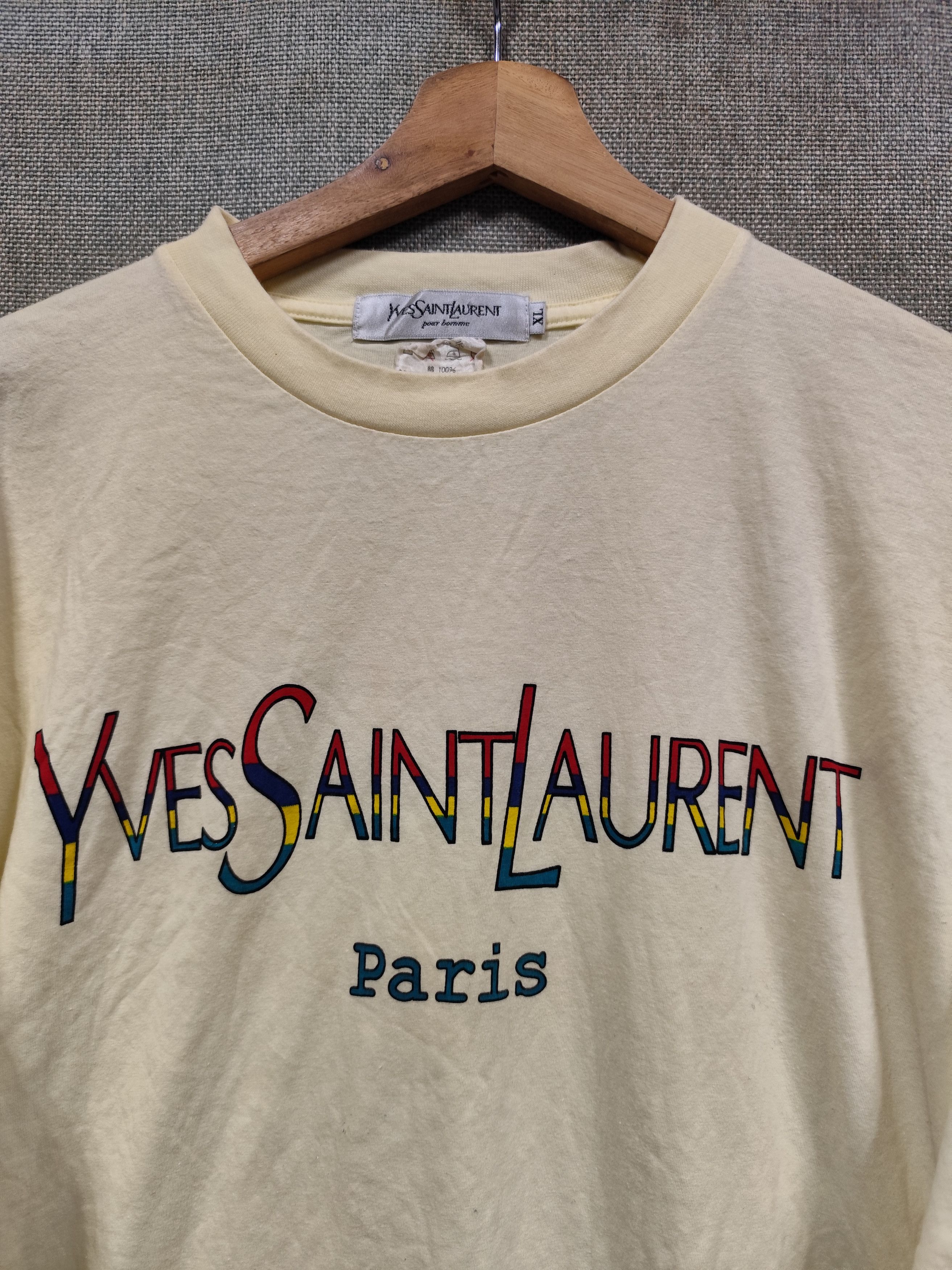 Yves Saint Laurent vintage t shirt yves saint laurent spell out Size US XL / EU 56 / 4 - 2 Thumbnail