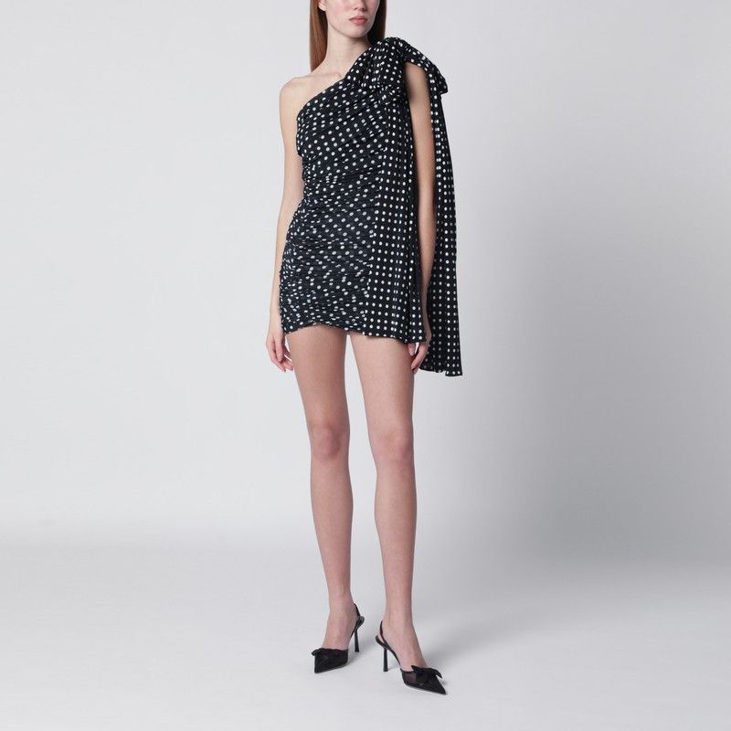 Patou Patou Blue Polka Dot Draped One-Shoulder Dress Size XS / US 0-2 / IT 36-38 - 1 Thumbnail