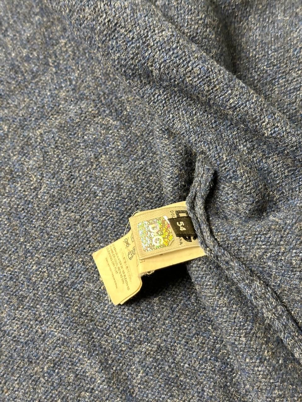Dolce & Gabbana Dolce Gabbana Blue Wool V-Neck Stripe Detail Cardigan Size US L / EU 52-54 / 3 - 10 Thumbnail