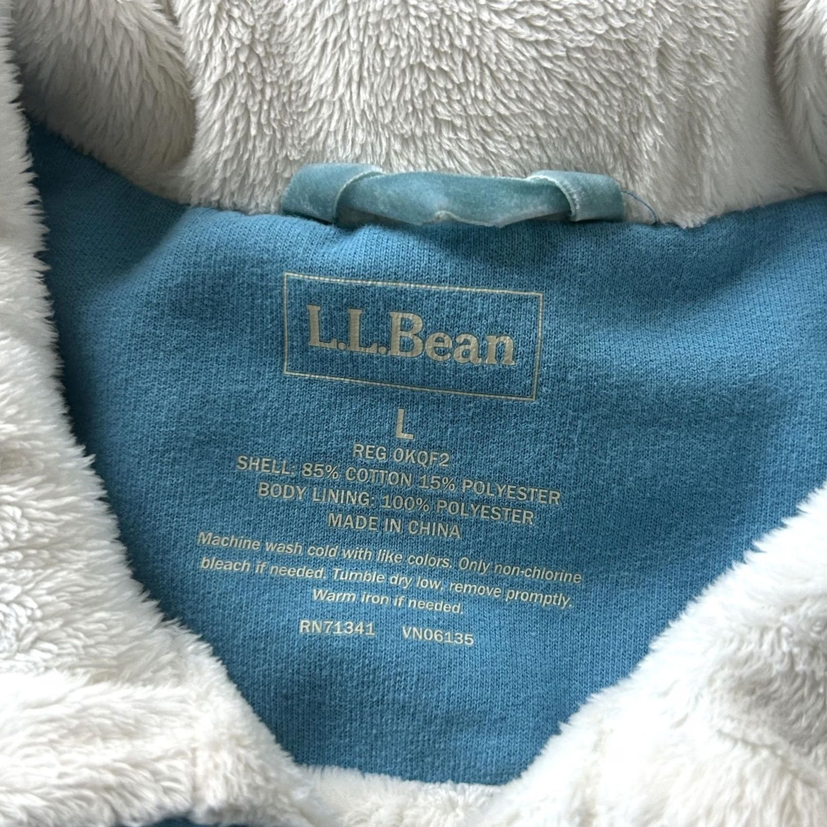 Vintage L.L. Bean Vest Womens Large Blue Fleece Full Zip Sherpa Collar Pockets Warm Size L / US 10 / IT 46 - 4 Thumbnail