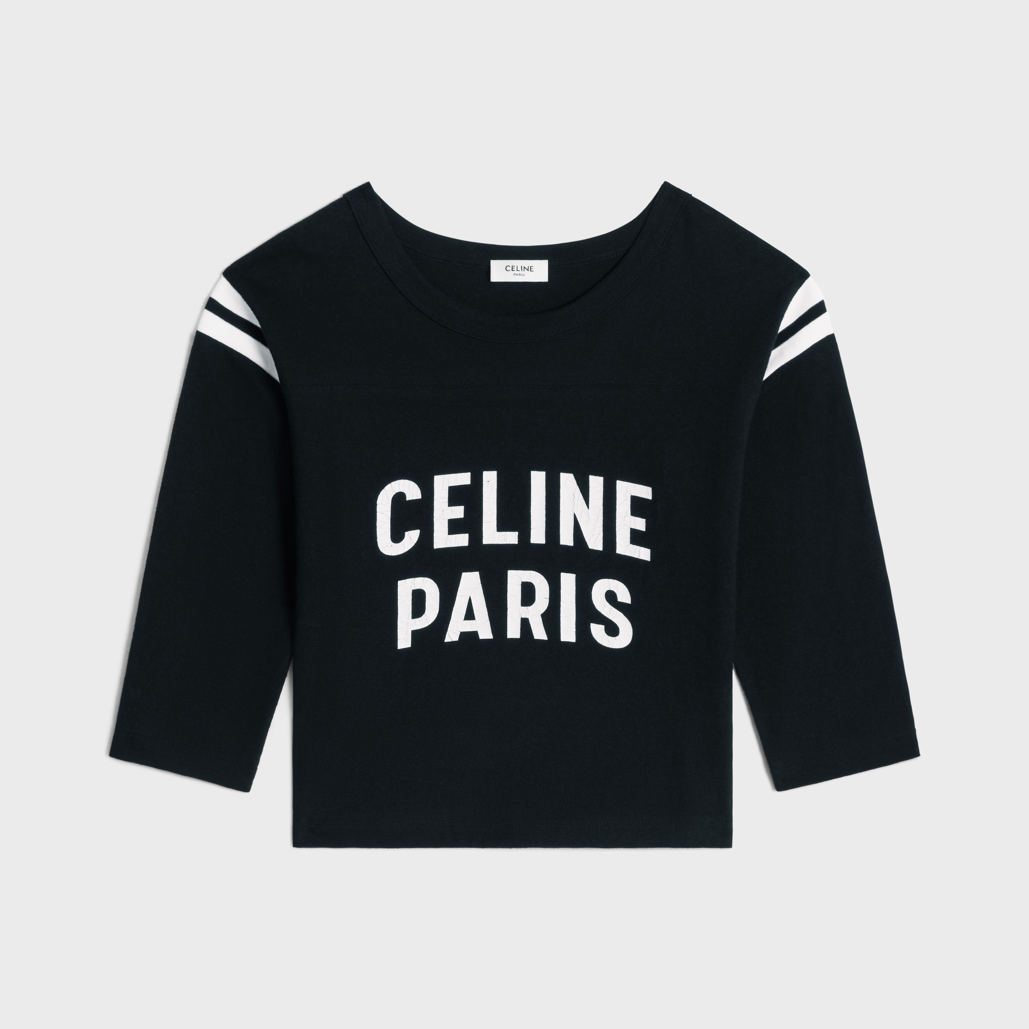 Celine o1bcso1str0925 2X92I668W Paris Boxy T-Shirt in Black/White Size S / US 4 / IT 40 - 1 Thumbnail